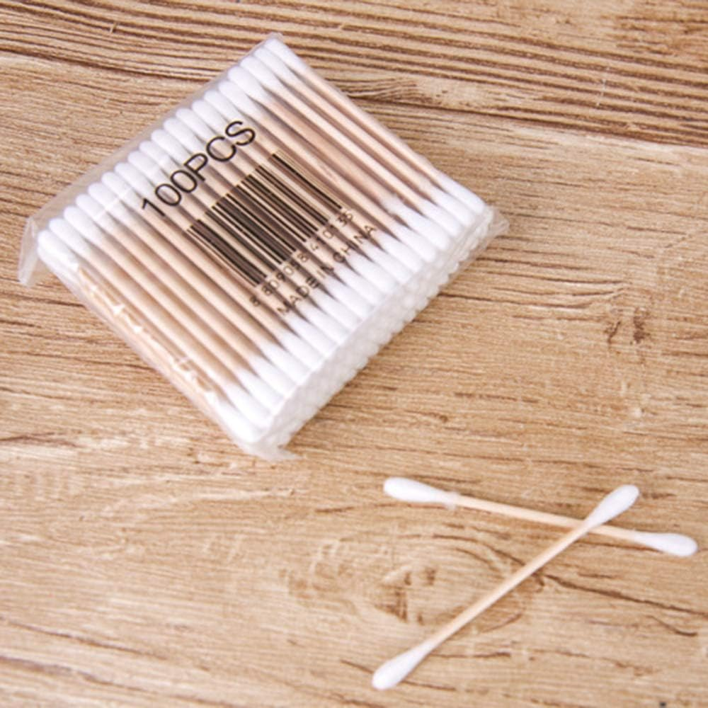 100 Pieces Ultra-Small Li Micro Brushes Wood Cotton Buds Swabs Eyelash Extension Glue Removal Tools image number 3