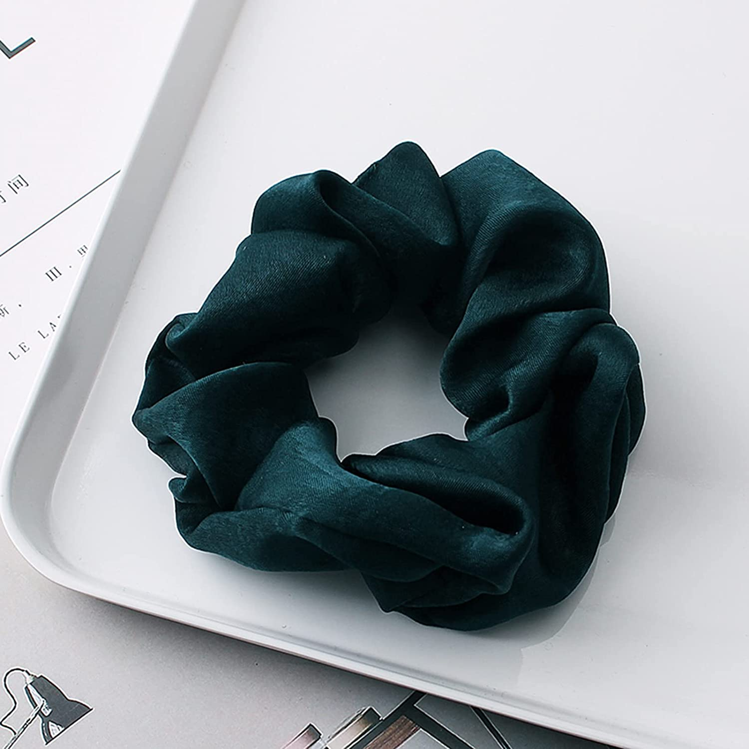 7 Pcs Silk Hair Scrunchies Set, MH MOIHSING Elastic Hair Bands Soft Hair Ties Large Ponytail Holder, a Stain Scrunchie Doesn'T Pull or Snag Thick Hair, Hair Bobbles for Women Girls Hair Accessories image number 4