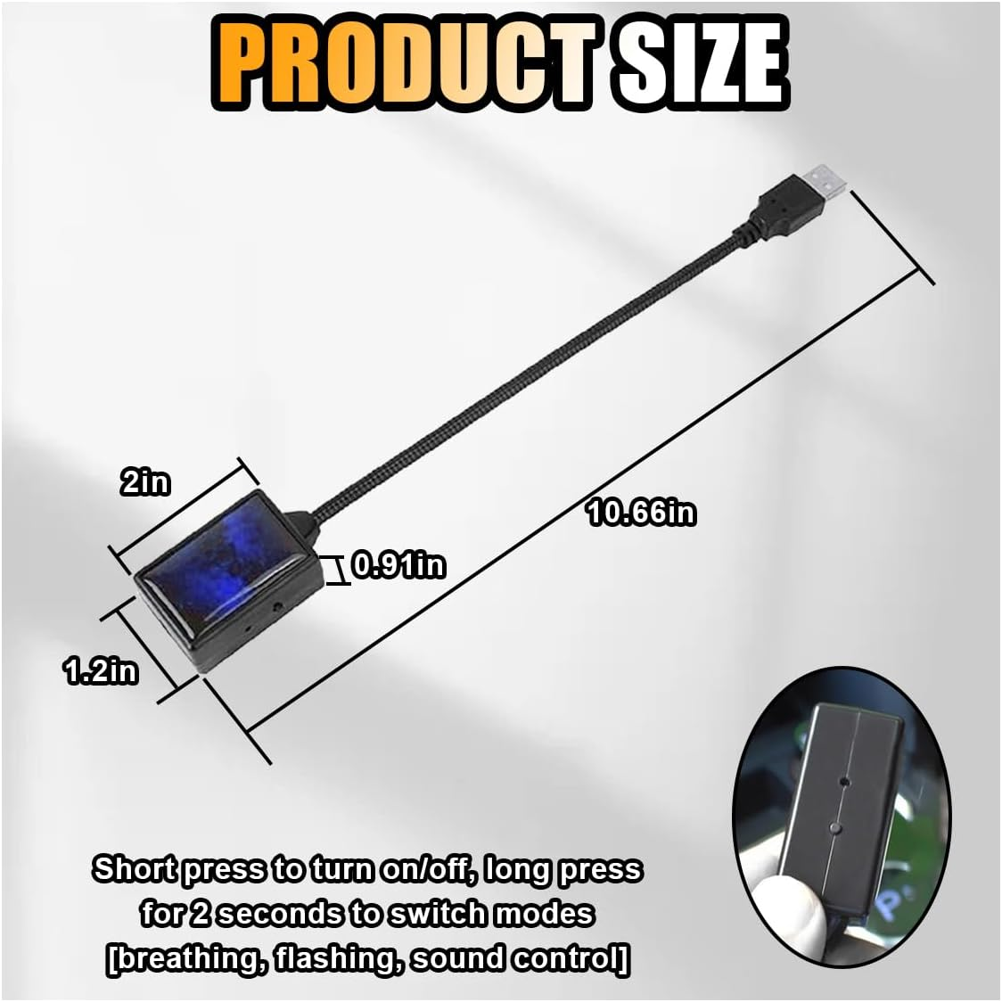 Car Roof Star Night Light, USB Star Projector Night Light, Portable Adjustable Romantic LED Car Interior Ambient Light, Plug and Play for Car, Bedroom, Party (Violet Blue) image number 5