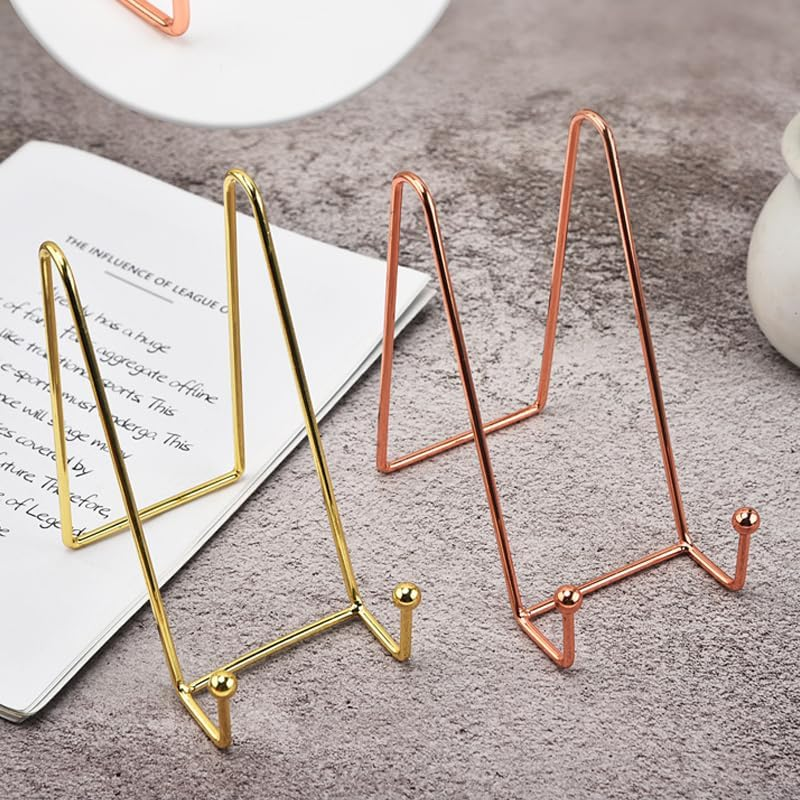 Iron Display Stand Dish Rack-Plate Bowl Picture Frame Photo Book Pedestal Holder - with Vintage Nordic Style for Home and Office Decor image number 7