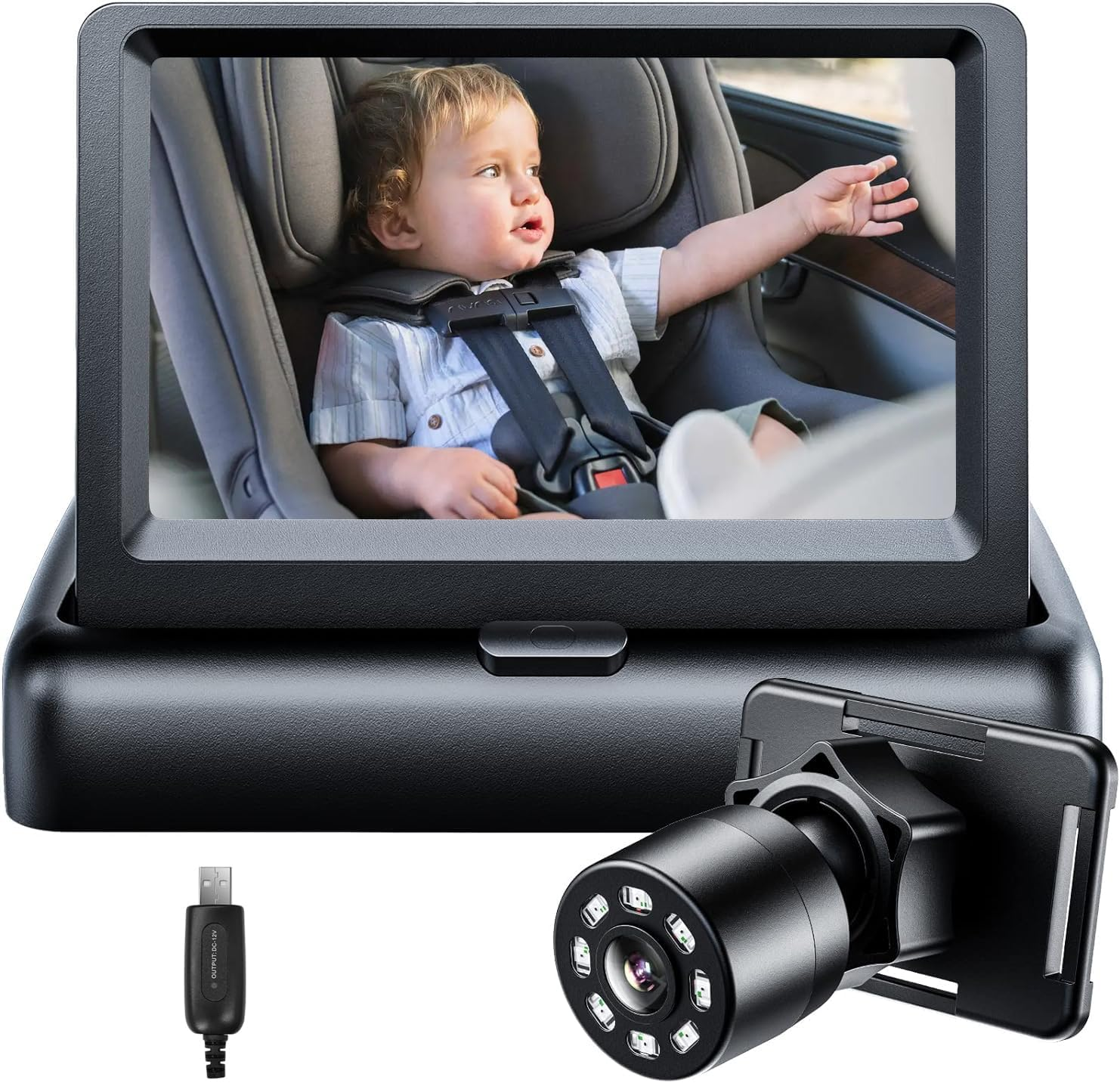 Itomoro Baby Car Mirror, View Infant in Rear Facing Seat with Wide Crystal Clear View,Camera Aimed at Baby-Easily to Observe the Baby'S Every Move image number 1
