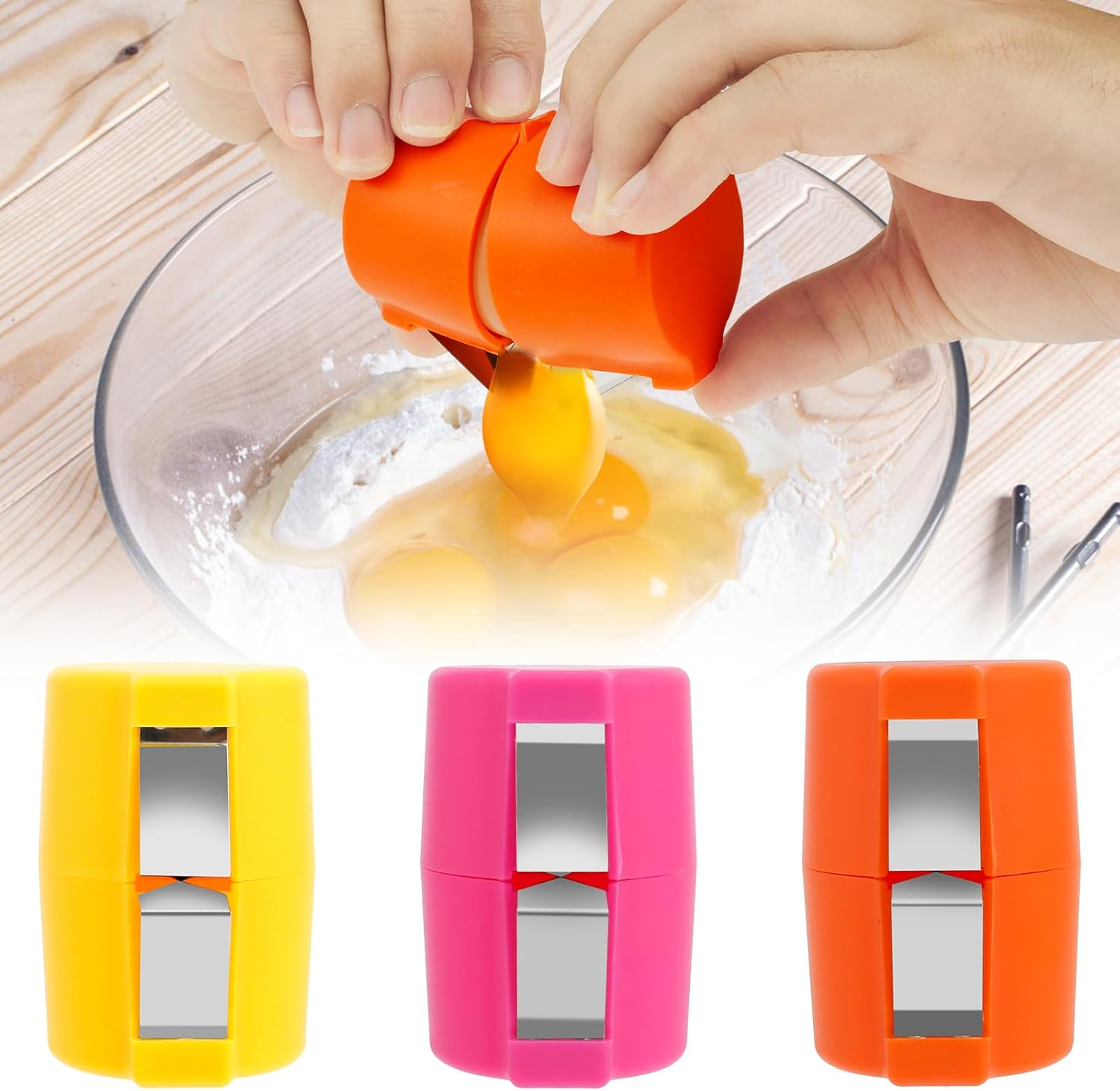 3PCS Egg Shell Opener, Handheld Egg Cracker Tool, Portable Egg Opener Tool, Egg Breaker for Raw Eggs, Effortless Egg Cracking Tool, Egg Slicer Egg Peeler Tool for Cooking Camping image number 1