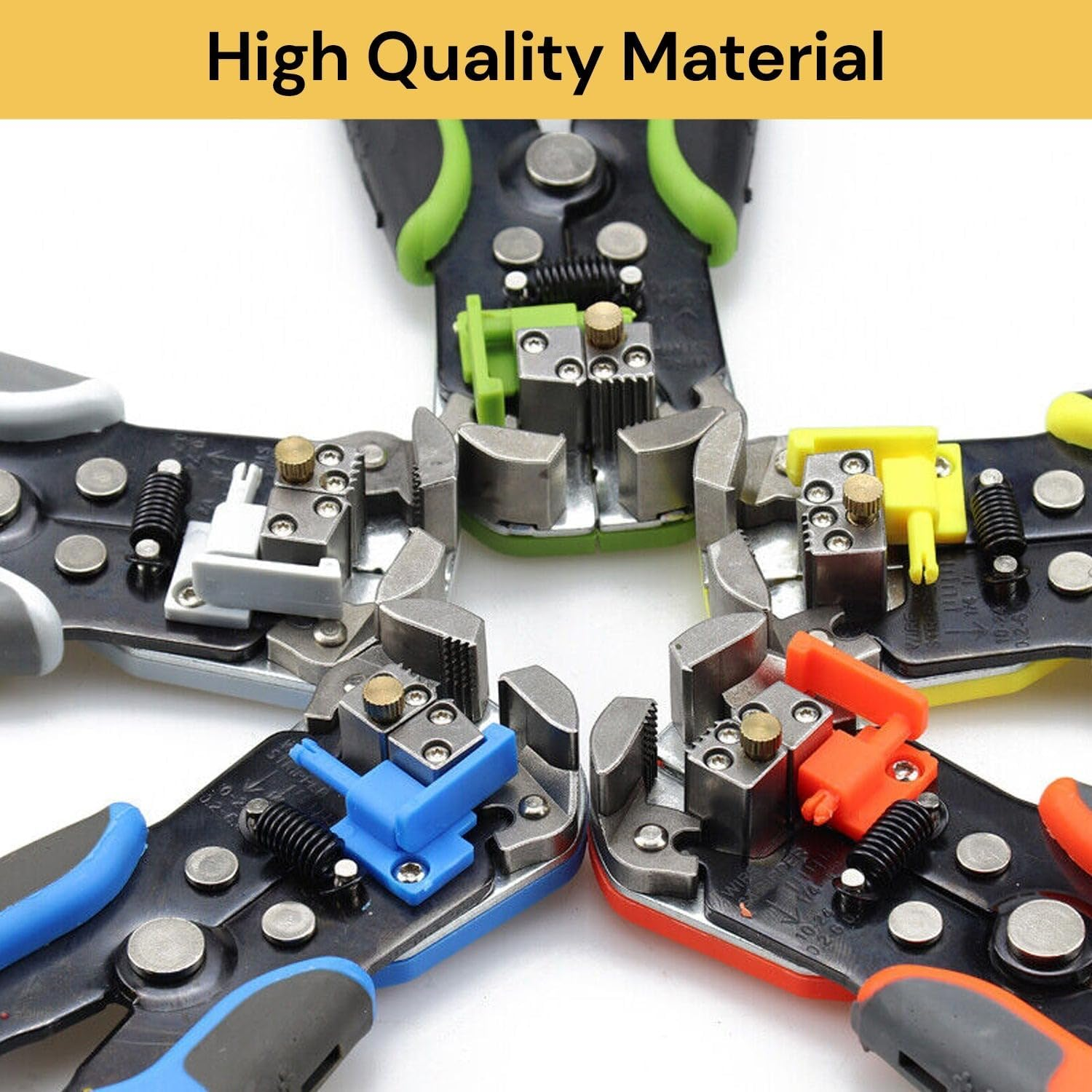 EZONEDEAL Wire Stripping Tool, Automatic Wire Crimper Crimping Pliers/Cutting - Self Adjusting Wire Stripper Tool with Jaws, for 10-24 AWG Stranded Wire Cutting - GREEN image number 4