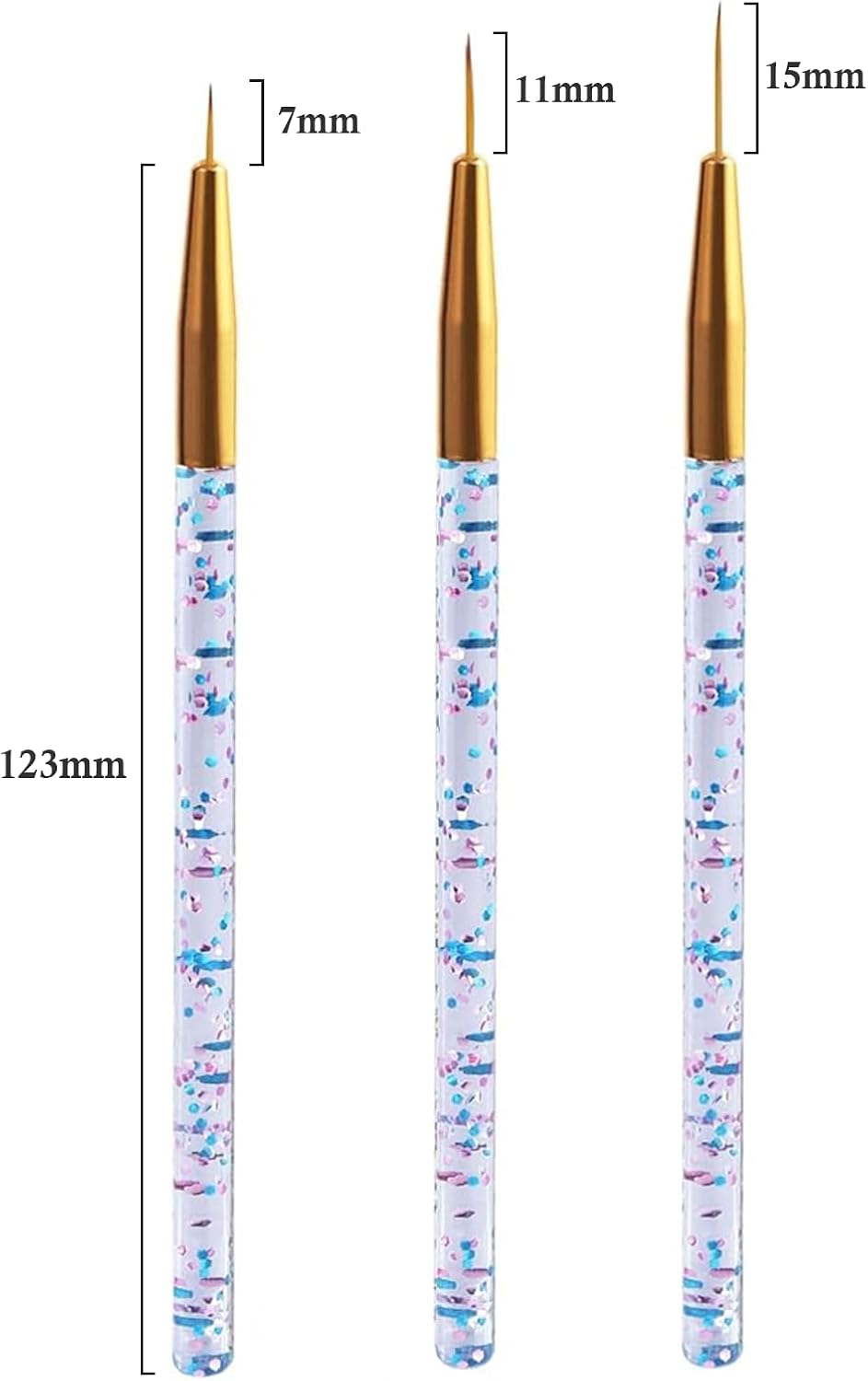 Weidllys 31Pcs Nail Art Brushes, Nail Art Tool Set, Dotting Tools, Dust Brush,Striping Brushes for Long Lines, Drawing Pen for Gel Polish Design Supply image number 6