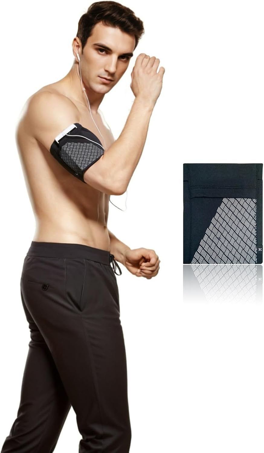 Sports Running Armband for Iphone X/8/7 Plus/7/6, Samsung Galaxy S9/S8/S7, Sony, LG HTC Lightweight and Comfortable Adjustable Arm Band Holder for Exercise and Workouts Black (L) image number 3