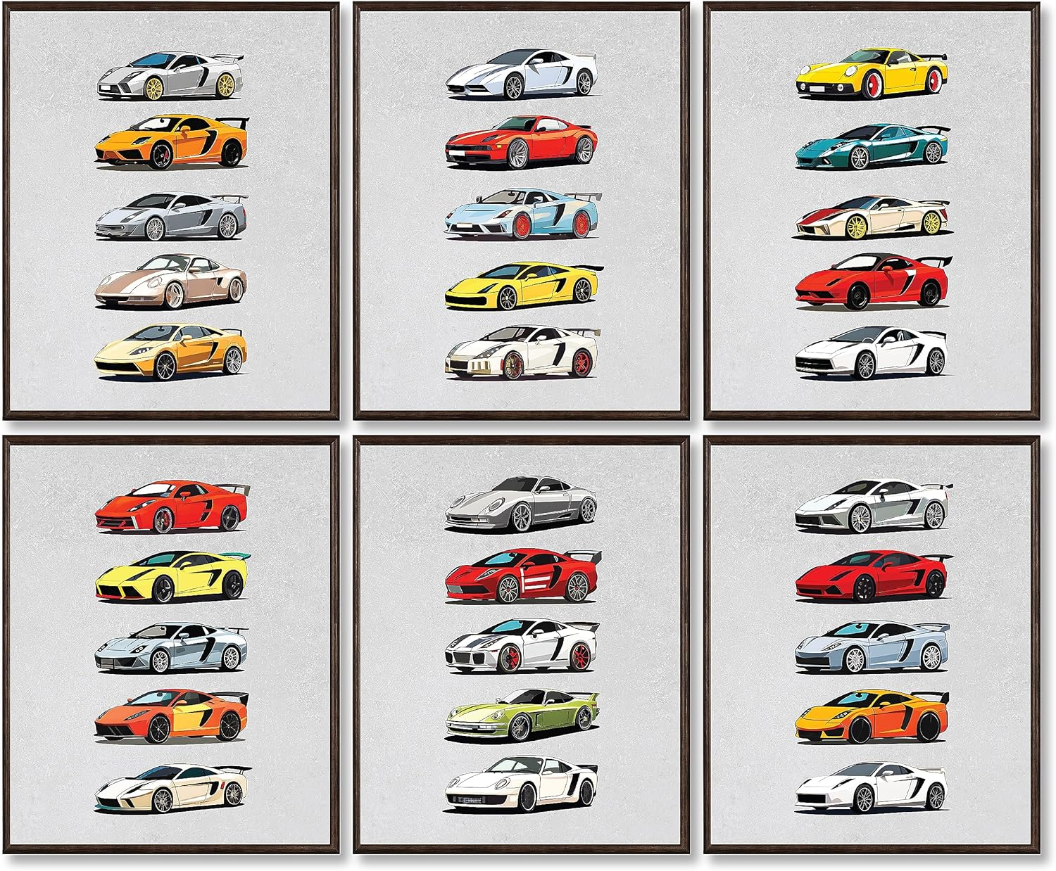 97 DECOR Super Car Posters for Boys Room - Modern Car Wall Art Prints, Sport Car Poster for Men, Racing Car Room Decor for Teen Boys Bedroom, Cool Supercars Artwork Pictures Decoration (8X10" | 20X25 UNFRAMED)