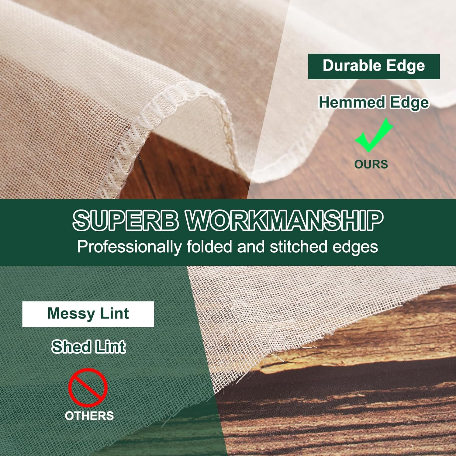 6Pcs 20X20Inch Cheese Cloth, 100Percent Organic Unbleached Pure Cotton Muslin Cloth, Reusable Cheesecloth, Premium Cheesecloth for Straining, Cooking, Bread, Butter image number 5