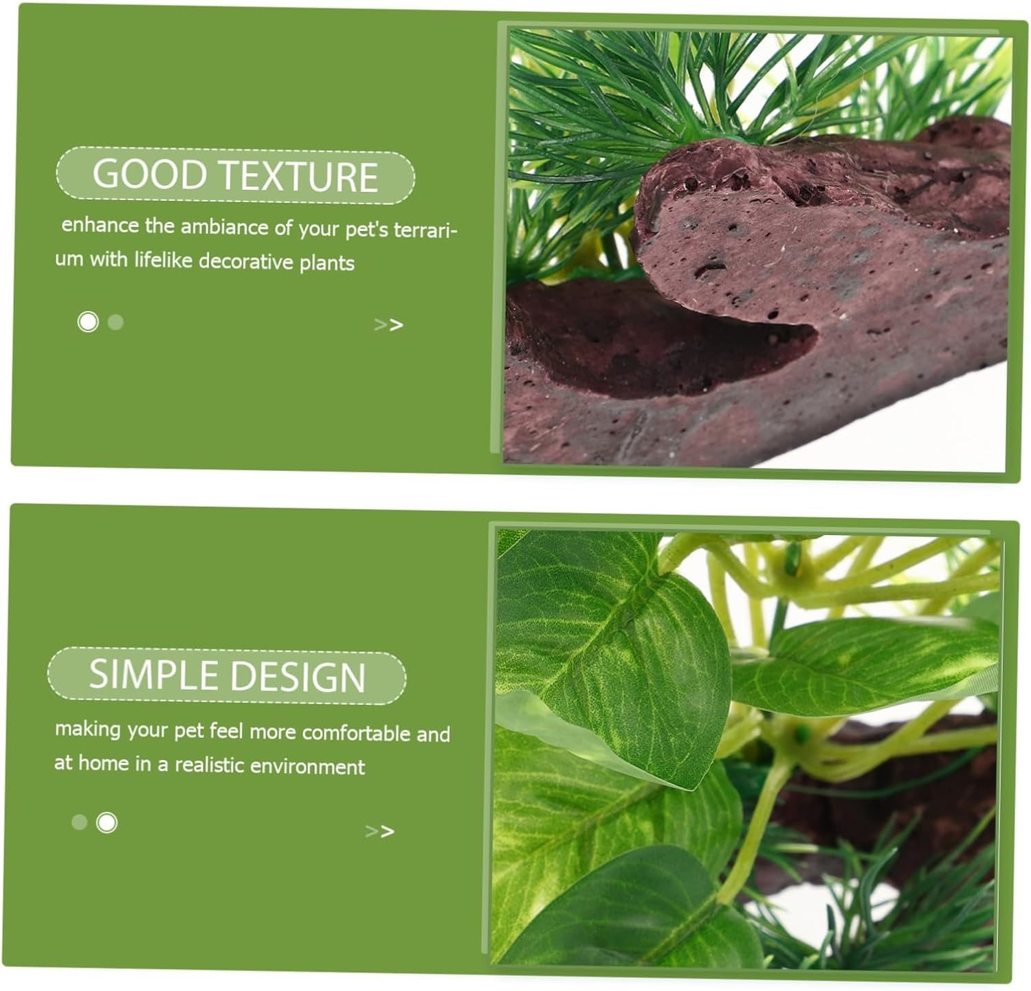 GANAZONO 2Pcs Simulated Aquatic Plants Artificial Fish Tank Decorations Fake Water Grass Leaves for Reptile Terrarium Habitat Turtle Tank Accessories