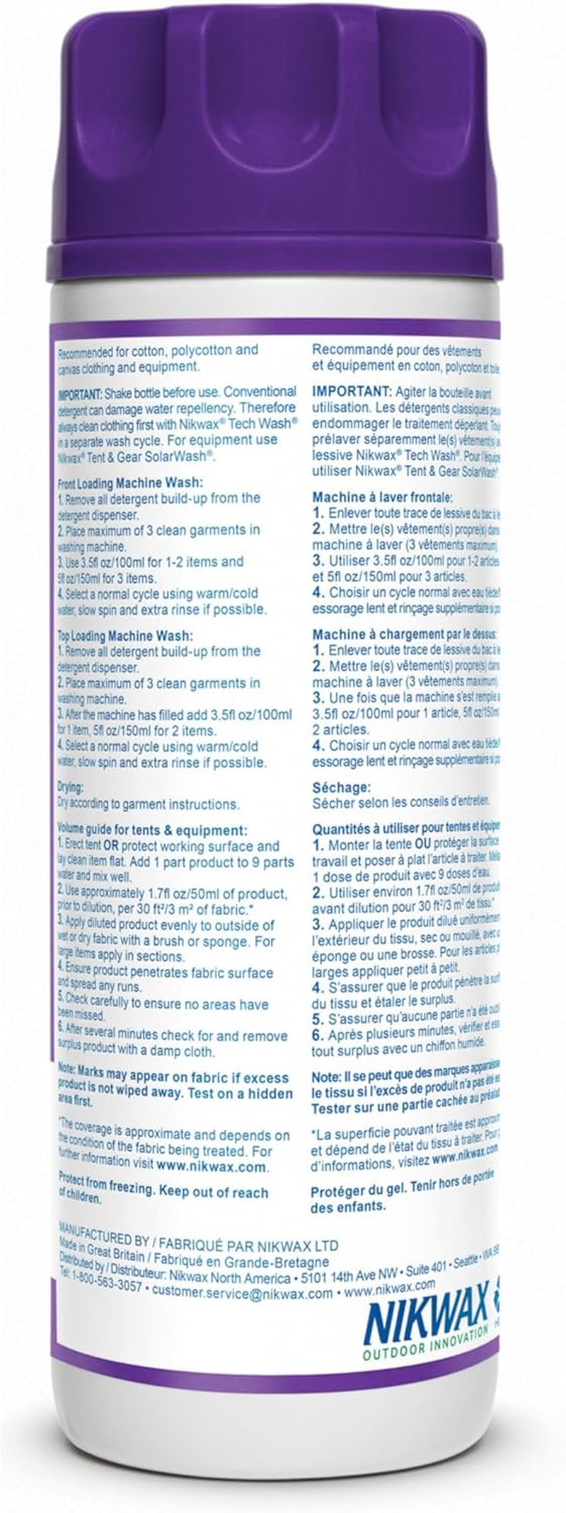 Nikwax Cotton Proof, 1000Ml, Waterproofing for Cotton, Polycotton, and Canvas, Adds Water Repellency