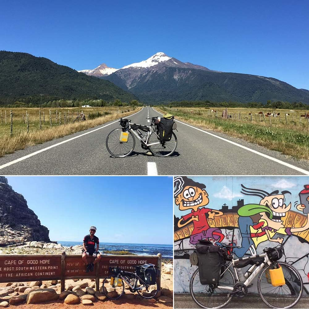 Rhinowalk Bike Bag Waterproof Bike Pannier Bag,(For Bicycle Cargo Rack Saddle Bag Shoulder Bag Laptop Pannier Rack Bicycle Bag Professional Cycling Accessories)-Black