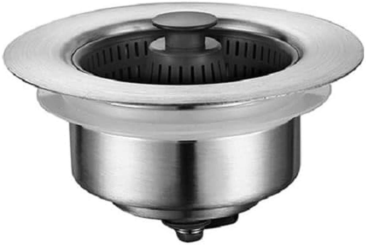 Kitchen Sink Drain Strainer and Stopper Combo,Stainless Steel Pop-Up Sink Stopper & Drain Strainer for Standard Drains, Ideal Sink Protectors for Kitchen Sink (Style A, One Size) image number 2