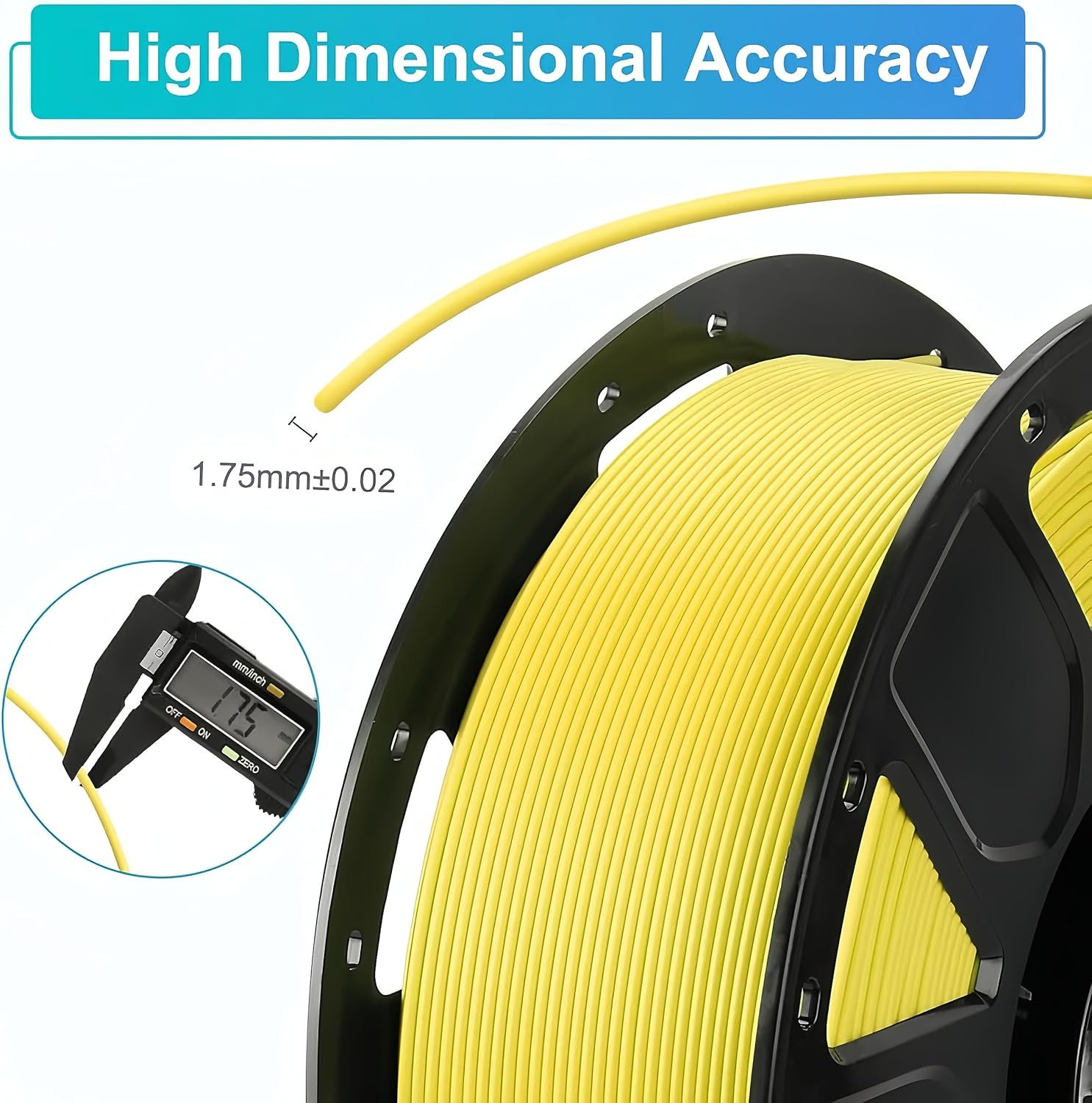 Ender PLA 3D Printer Filament,Pla Filament 1.75Mm No-Tangling, Strong Bonding and Overhang Performance Dimensional Accuracy +/-0.02Mm, 2.2Lbs/Spool,Fit Most FDM 3D Printers (1Kg Yellow) image number 4