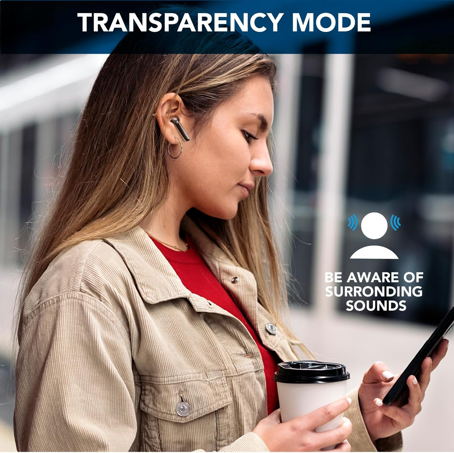 Cellularline - Eclipse - Wireless In-Ear Headphones with Charging Cradle - Bluetooth - with ANC and ENC Technology - Total Playing Time 18 Hours - Black image number 6