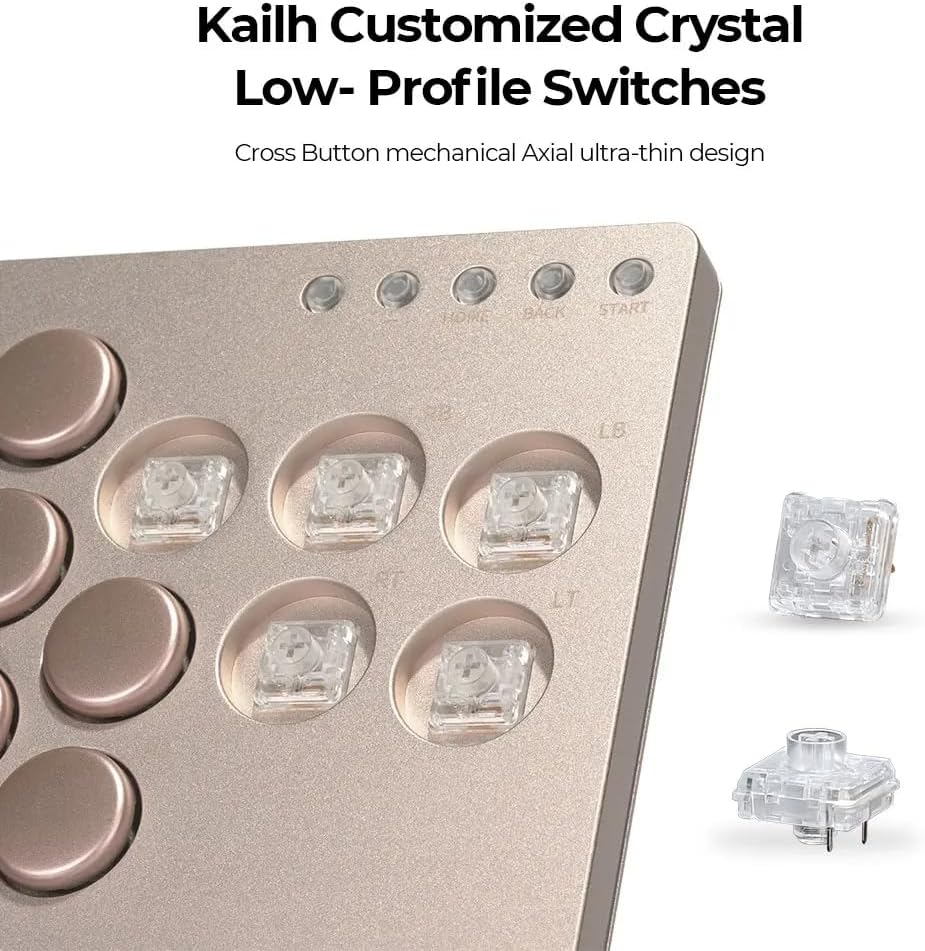 [Newest Ver. 2025 / CNC ALUMINIUM] COSMOX Hautepad M LITE Leverless Arcade Stick Compatible with PC/PS4/PS3 (16 Button) : - Low-Profile Crystal Switches - Slim Form Factor - RGB Lighting - USB Type C - Dark Grey image number 1