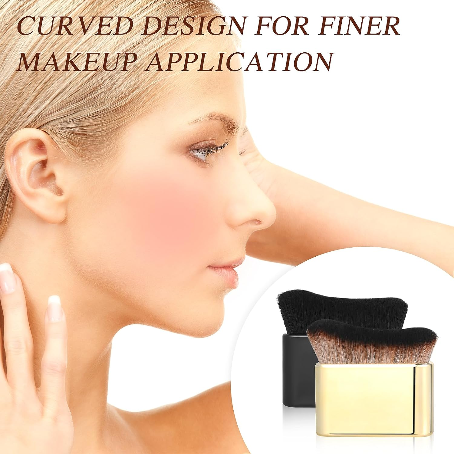 2 PCS Tanning Brush - Body Makeup Blend & Blur Tan Brush Applicator for Body & Leg Tanners (Black Gold) image number 3