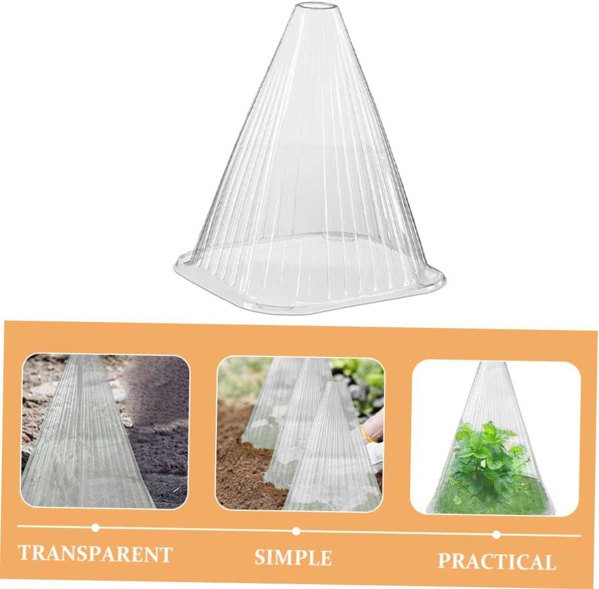 Yardwe 10Pcs Translucent Plant Covers Air Vent Gardening Plant Protectors for Frost Freeze image number 5