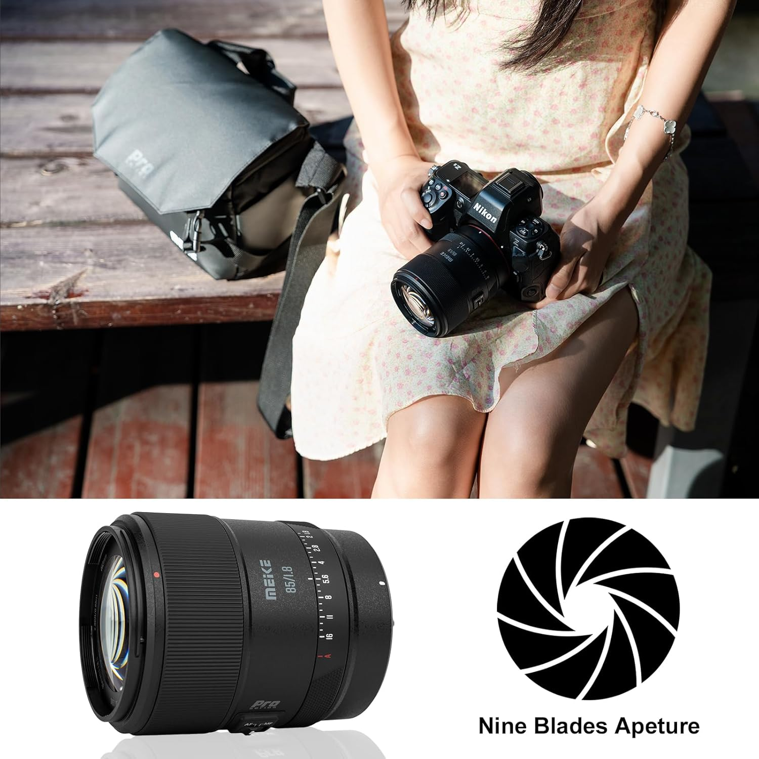 Meike Pro 85Mm F1.8 Auto Focus Medium Telephoto Lens STM Full Frame High Resolution Portrait Lens Compatible with Nikon Z-Mount Z50 Z50II Z5 Z6 Z7 Z6II Z6II Z6III Z9 Z30 Cameras image number 1