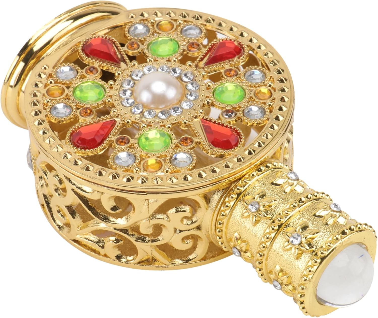 1Pc Elegant Perfume Bottle Aromatherapy Container Stylish Alloy Design for Travel for Women Decorative Bathroom Bedroom Accessory image number 2