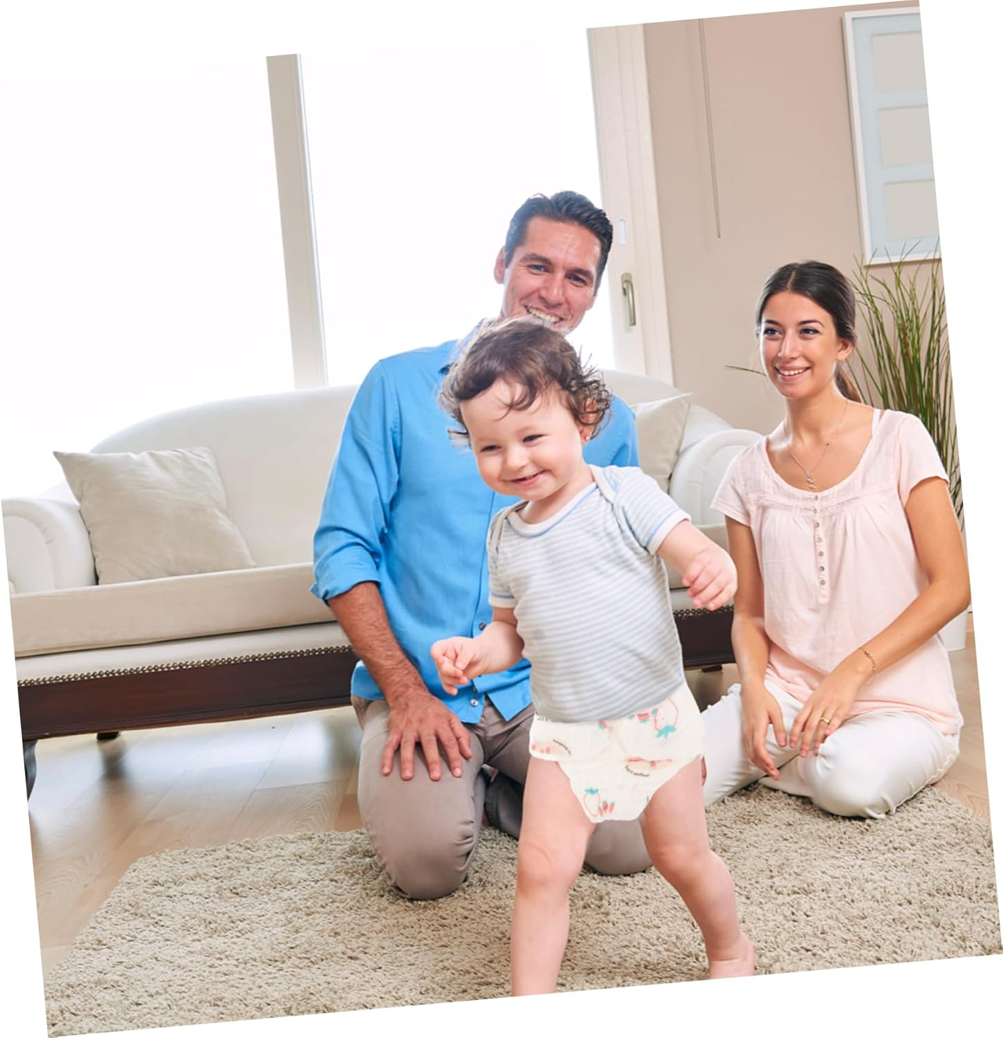 2Pcs Newborn Nappies of Washable Cotton Diaper Pants for Girls Reusable Comfortable for Boy Girl Random Style