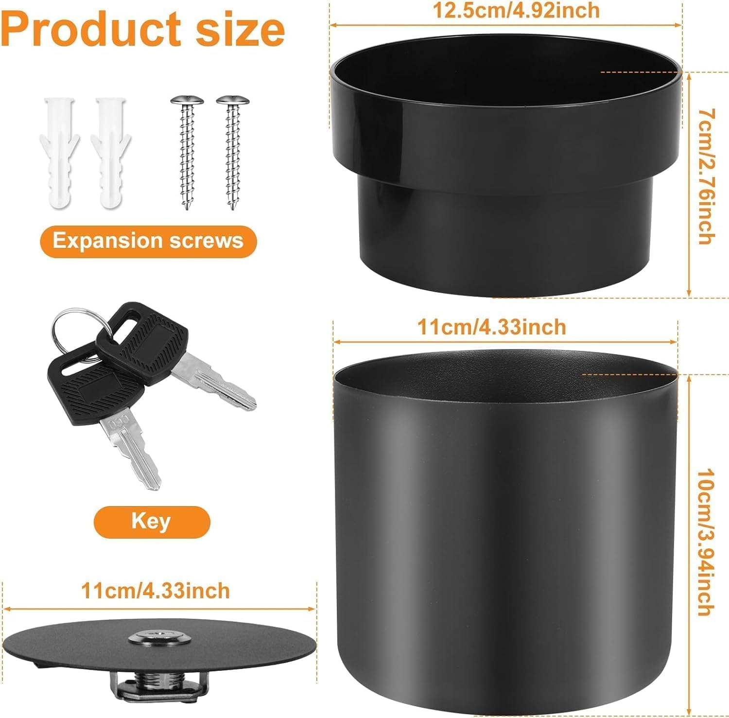 Secret Hidden Safe,Diversion Flower Pot Safe,2 Layer Flower Pot Diversion Safe,Spare Key Hider and Valuables and Emergencies Entry for Rentals, Outdoor, Garden, Home, Office, Yard(Black) image number 5