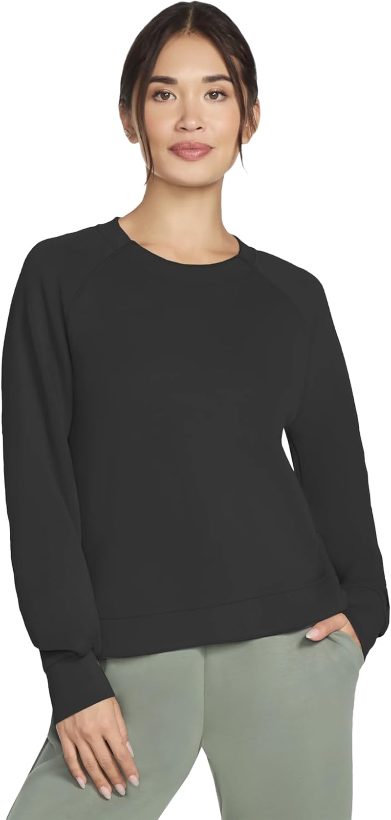 Skechers Women'S Skechluxe Elevate Crewneck, Bold Black, XL