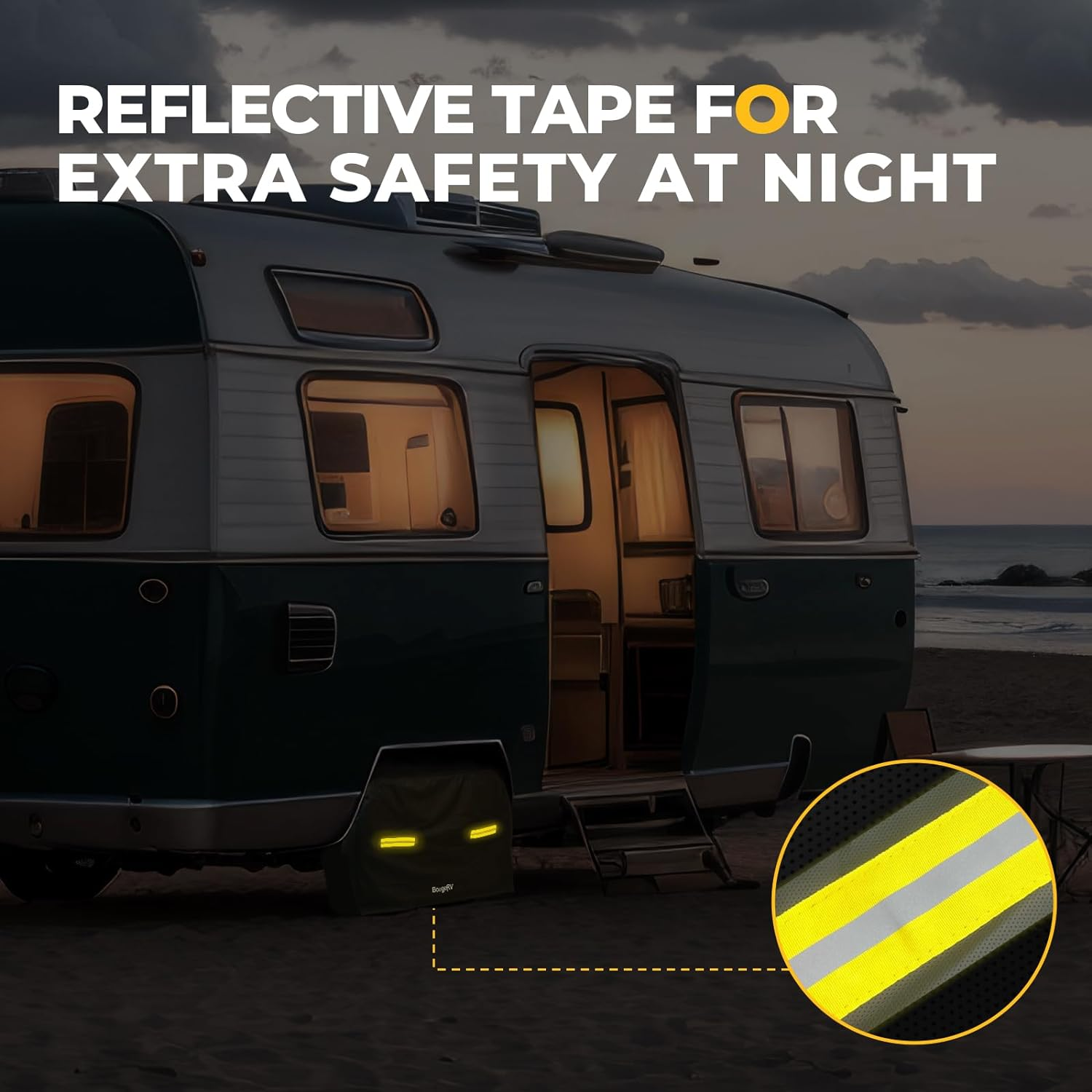 Bougerv RV Tire Covers, Dual Axle Wheel Cover (2 Packs) Fits 30"-33" Diameter Tires, Black Waterproof Anti-Uv Tire Covers RV Accessories for Rv/Trailer/Truck/ image number 3