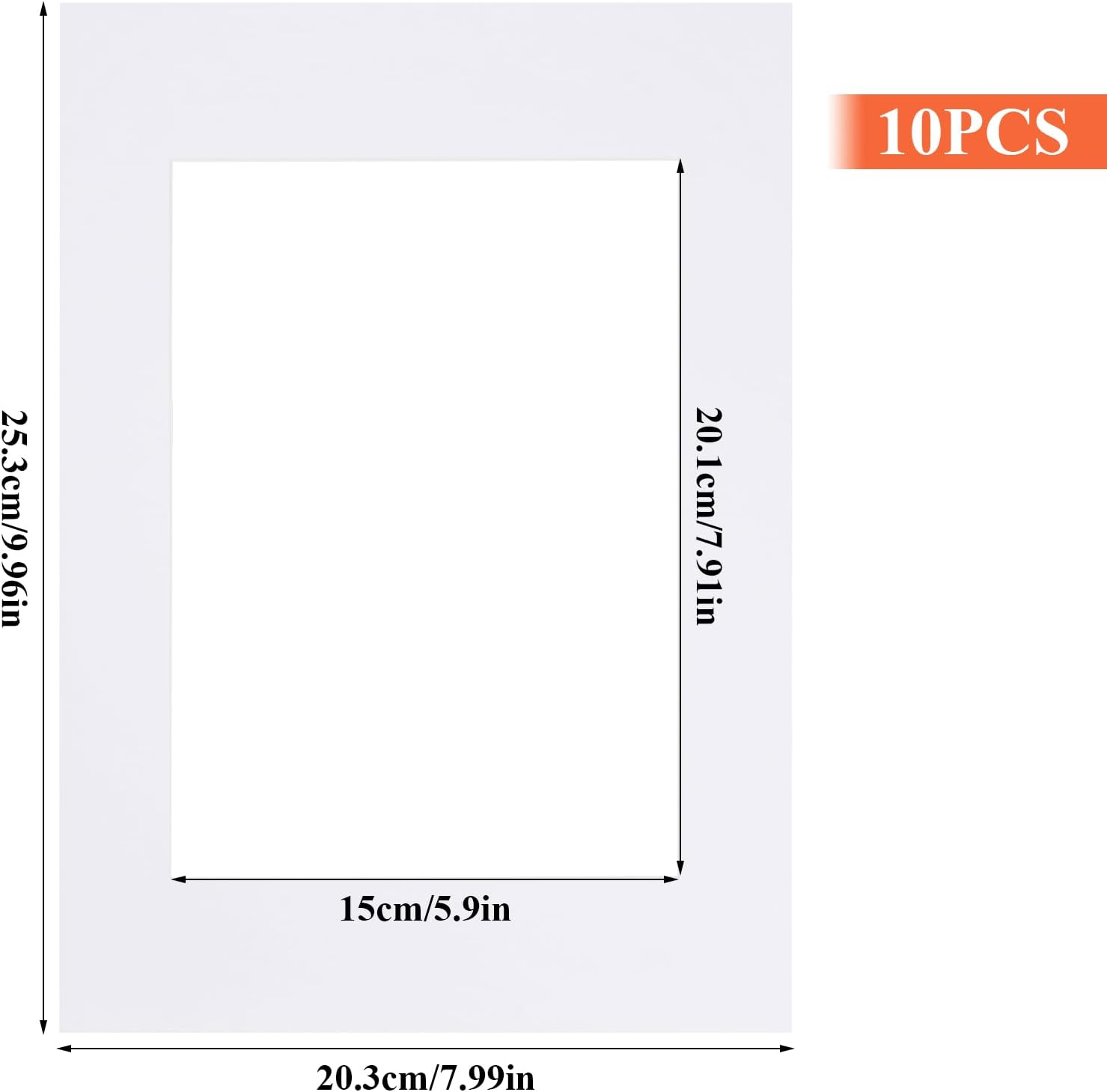 10 Pcs Photo Mounts 10 X 8 to Fit 8 X 6, White Paper Acid Free Picture Mounts Mat, Cardboard Photo Mount for Frames for 8 X 6 Paintings Prints Image Artworks (10 X 8 Inch) image number 3
