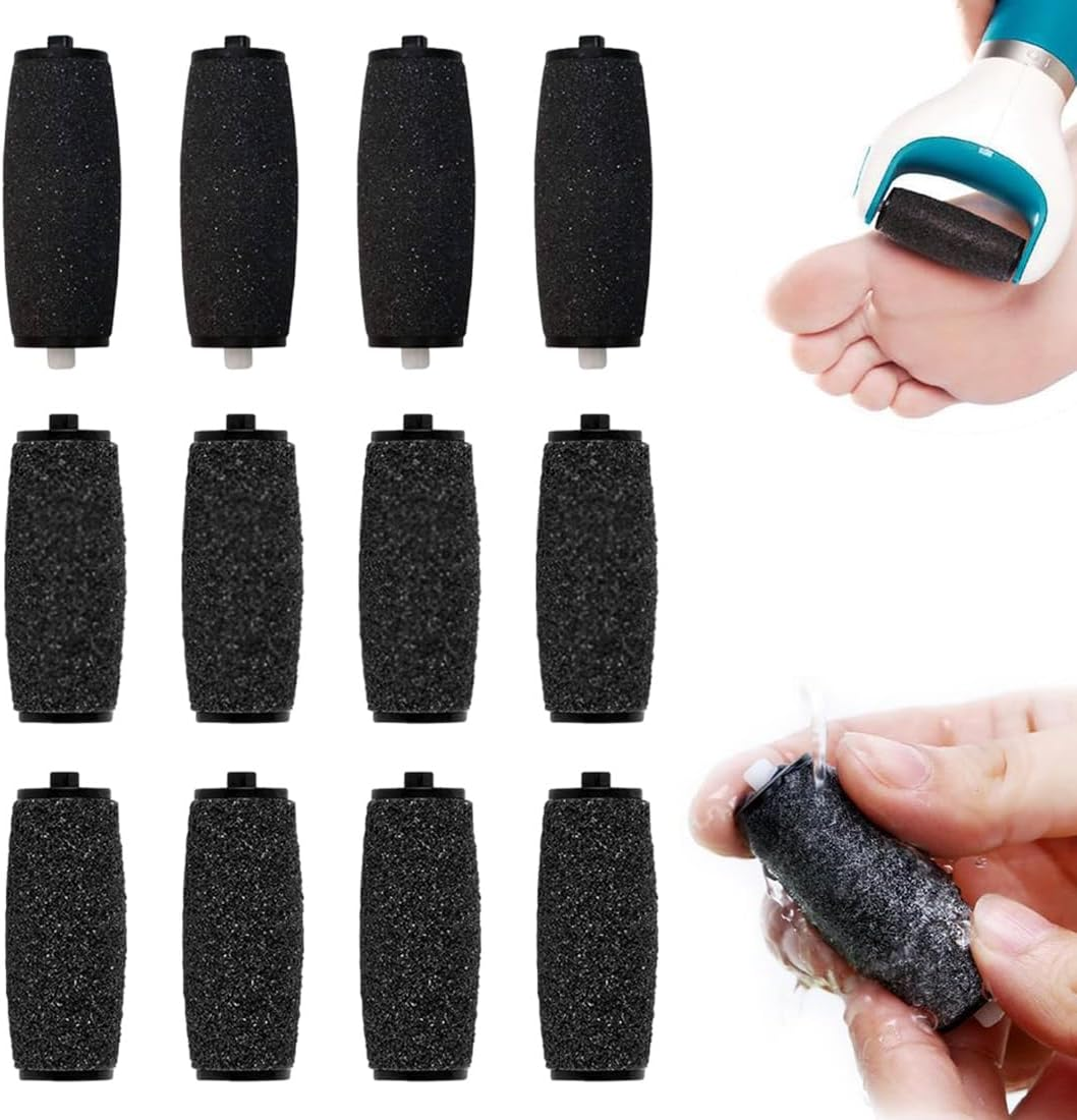 EYVRPAU 12 Pack Replacement Foot Scrubber Head Rollers 3 Roughness Pedicure Roller Callus Remover image number 5