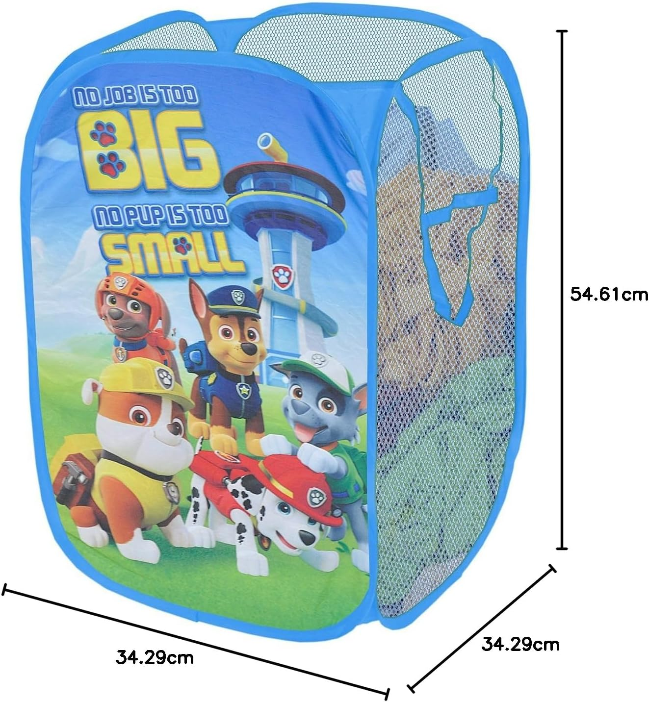Idea Nuova Nickelodeon Paw Patrol Pop up Hamper with Durable Carry Handles, 21" H X 13.5" W X 13.5" L, Blue, One Size image number 6