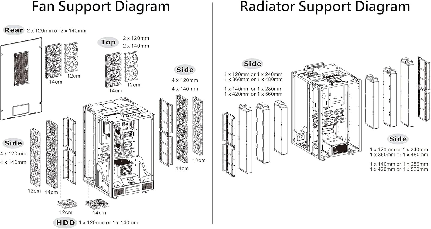 Thermaltake Tower 900 Black Edition Tempered Glass Fully Modular E-ATX Vertical Super Tower Computer Chassis CA-1H1-00F1WN-00 image number 2