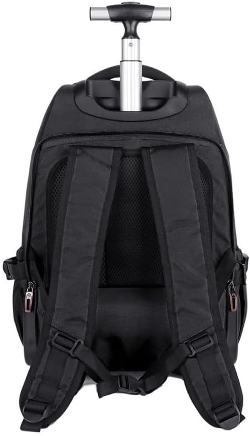 19 Inch Wheeled Rolling Backpack Travel Backpack, Wheeled Backpack, Waterproof and Stylish Portable Laptop Bag, Durable and Quiet Wheel Foldable Strap, Suitable for Student and Business Travel image number 3