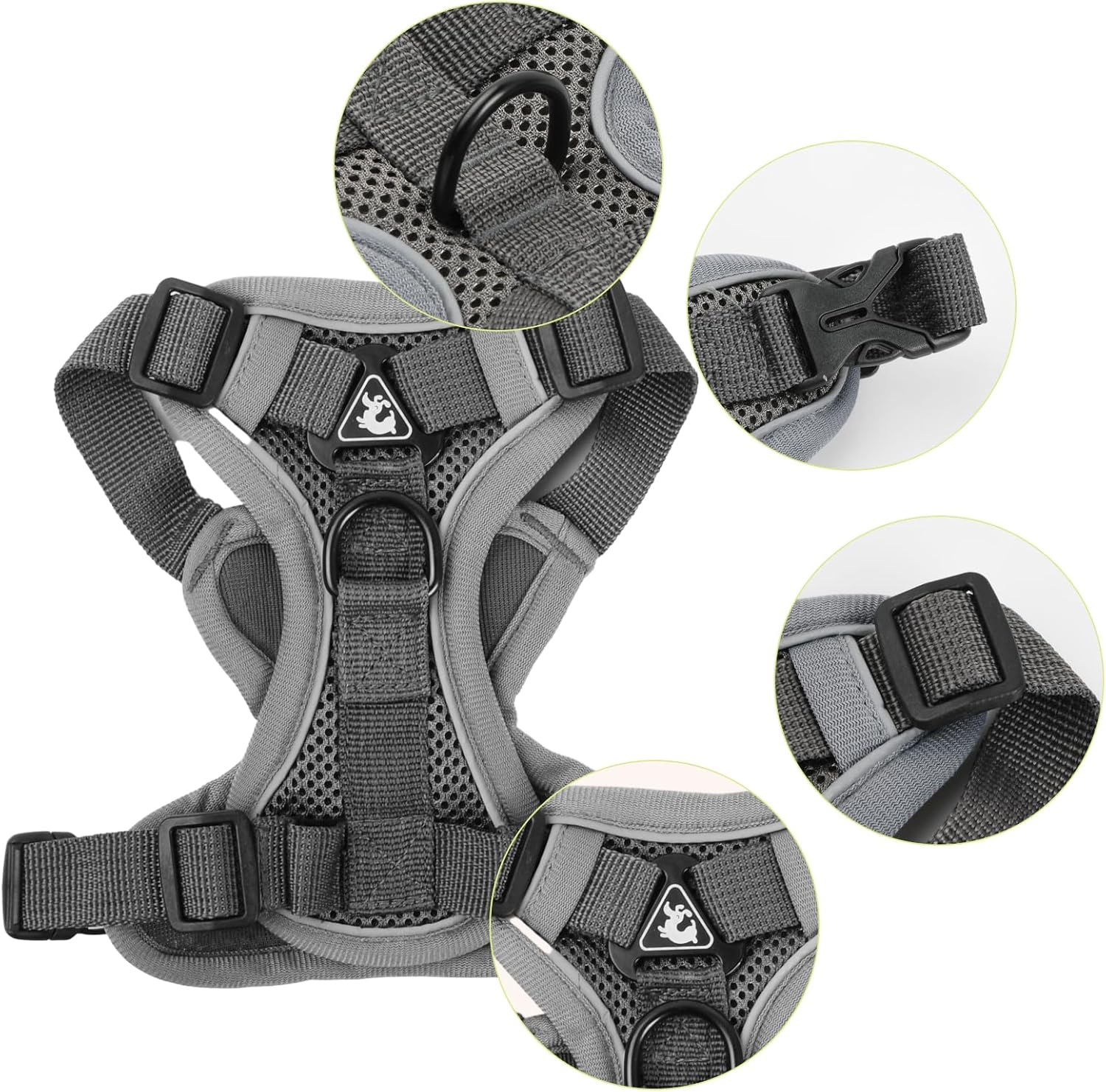 Dog Harness for No Medium and Large Dogs, Breathable Dog Chest Harness with 1.5 M Lead, Soft Pet Harness, Vest, Reflective, Puppy Harness, Adjustable for Training, Walking (XL) image number 6