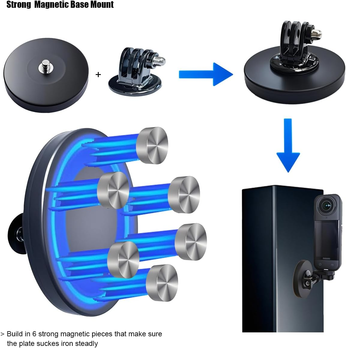 Accessories Kit for Insta360 X5 / X4 Camera Mount Bundle with Magnetic Mount Carrying Case, Selfie Stick, Tripod, Chest Strap,Bike Clamp,Screen Protector Non-Slip Mounts for Insta 360 X5 / X4 60I