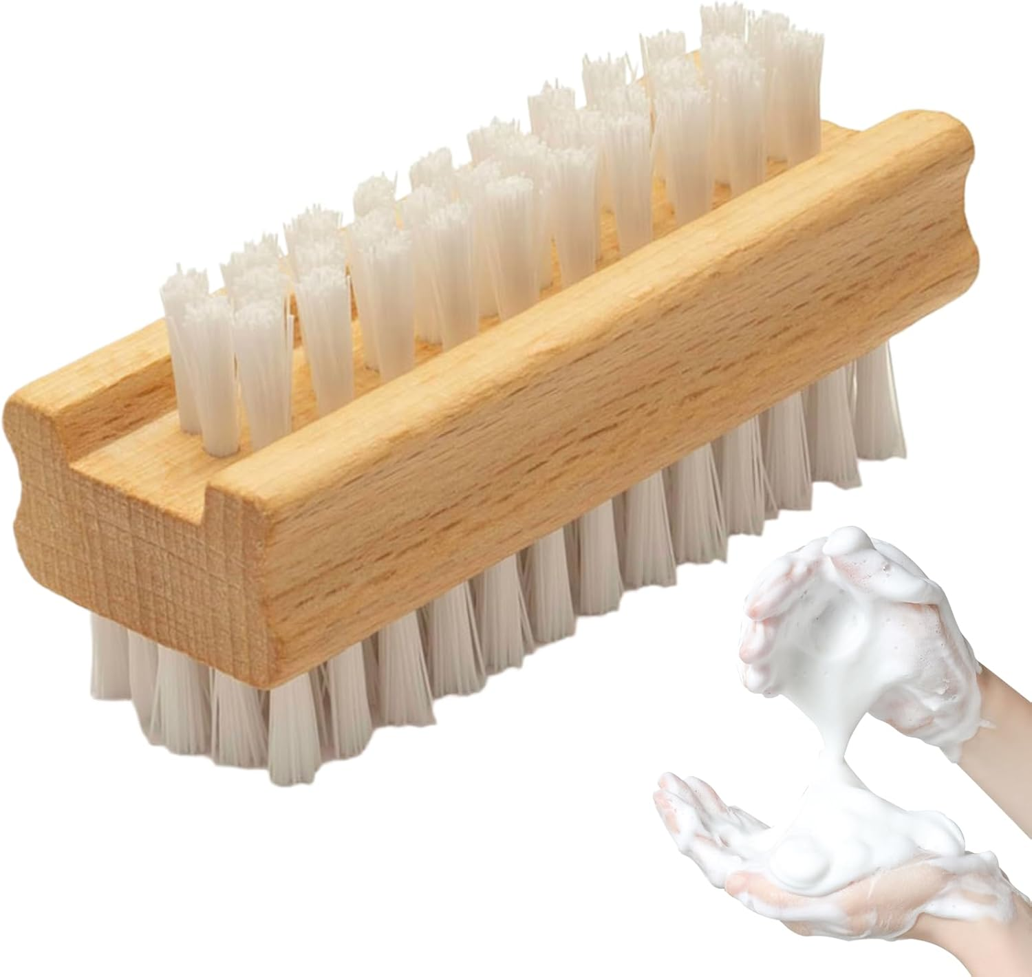 Nail Brush for Cleaning Fingernails - 2 Sided Finger Nail Brush,Cleaner Scrubber Manicure Tools with Anti-Slip Handle for Daily Kids Salon Men Women Home image number 3