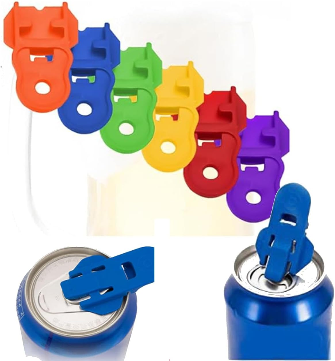 Simple Can Opener, Easy Can Opener Soda Beer Can Opener, Manual Easy Can Opener Colorful Drink Can Protector Cap for Pop, Coke, Beer, Soda Aluminum Beverage image number 5