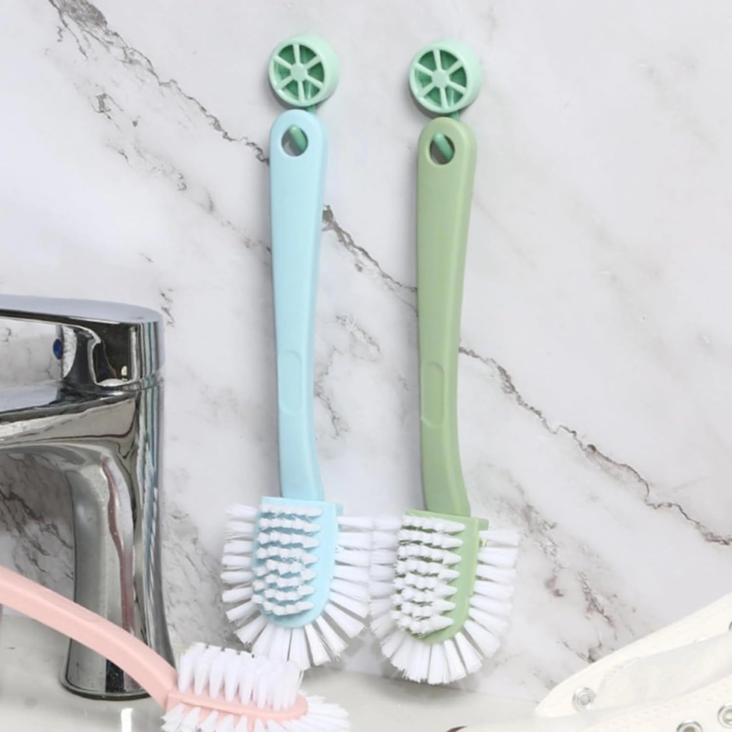 Lyfengdeam 4 Pack Non Damaging Shoe Brush,Multifunctional Long Handle Hard Shoe Washing Brushrush,Household Cleaning Laundry Brush image number 6