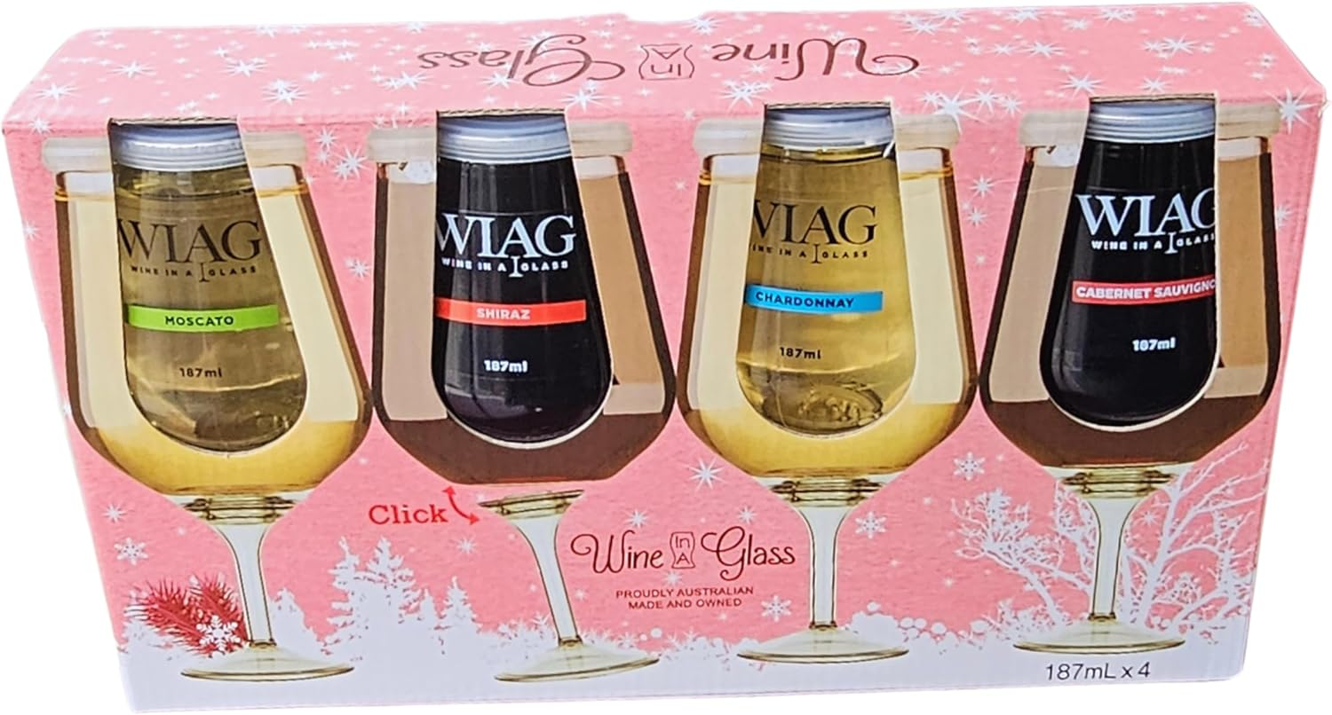WIAG Wine in a Glass 4 Pack Gift Box - Assorted Varietals (Sauvignon Blanc)