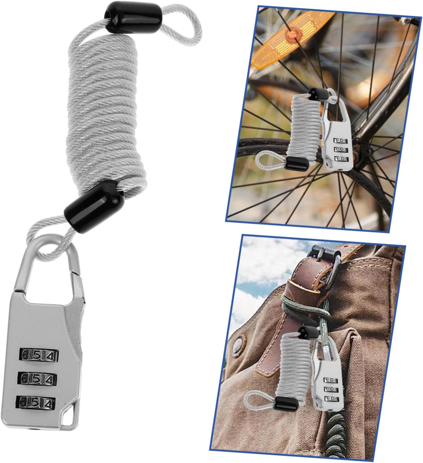 LIGHTAOTAO Travel Security Cable Lock with Combination, Adjustable Steel Wire Luggage Lock for Suitcases, Backpacks, and Outdoor Gear, Anti-Theft Locking Cable for Adults and Travelers image number 6
