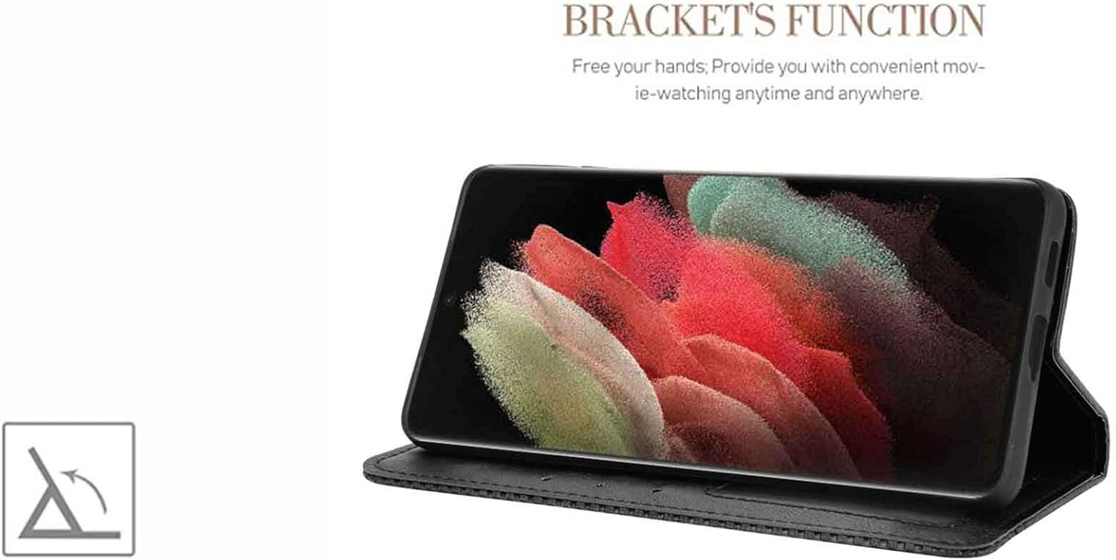 GOKEN Case for Motorola Moto G86 Power - Premium Synthetic Leather Wallet, Silicone Interior, Magnetic Flip with Card Holder, Foldable Kickstand, Full Protection -Black - Blue image number 6