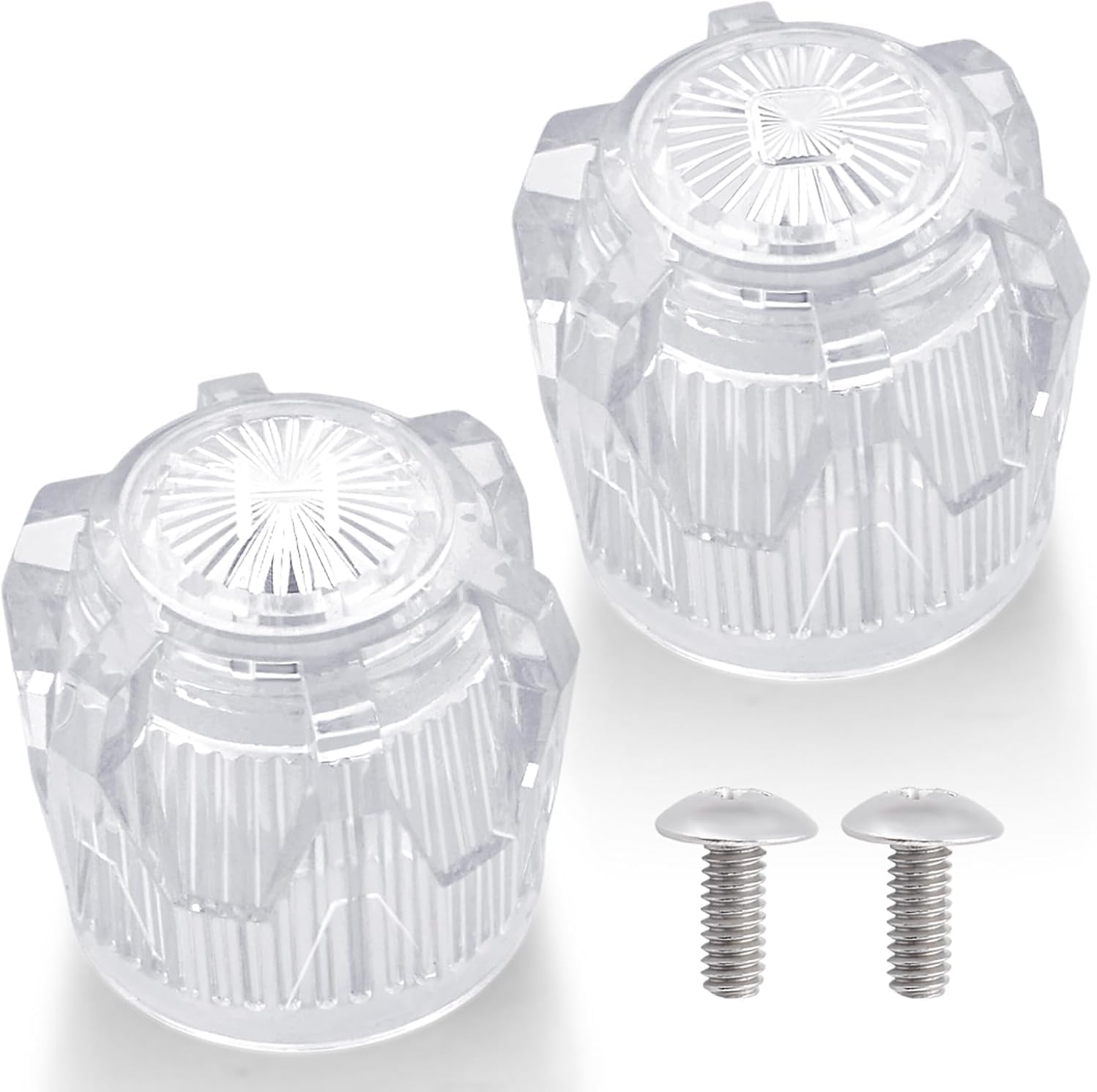Clear Acrylic Shower Handles, 2Pcs Hot and Cold Bathtub Knobs Shower Faucet Handle,Clear Acrylic Bathtub Faucet Knobs,Acrylic Bath Tub Knob Faucet Handles for Shower and Tub image number 4