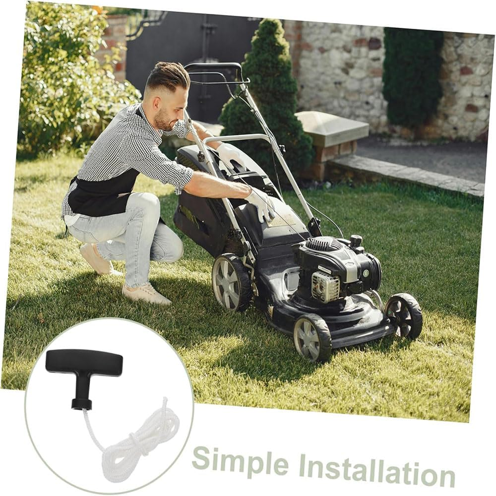 Lyhaogao 4 Pack Universal Lawn Mower Pull Cord Replacement Kit with T Handle Heavy Duty Starter Rope for Generators, Trimmers, Lawn Mowers Grip, Easy to Install, Durable Nylon Construction image number 3