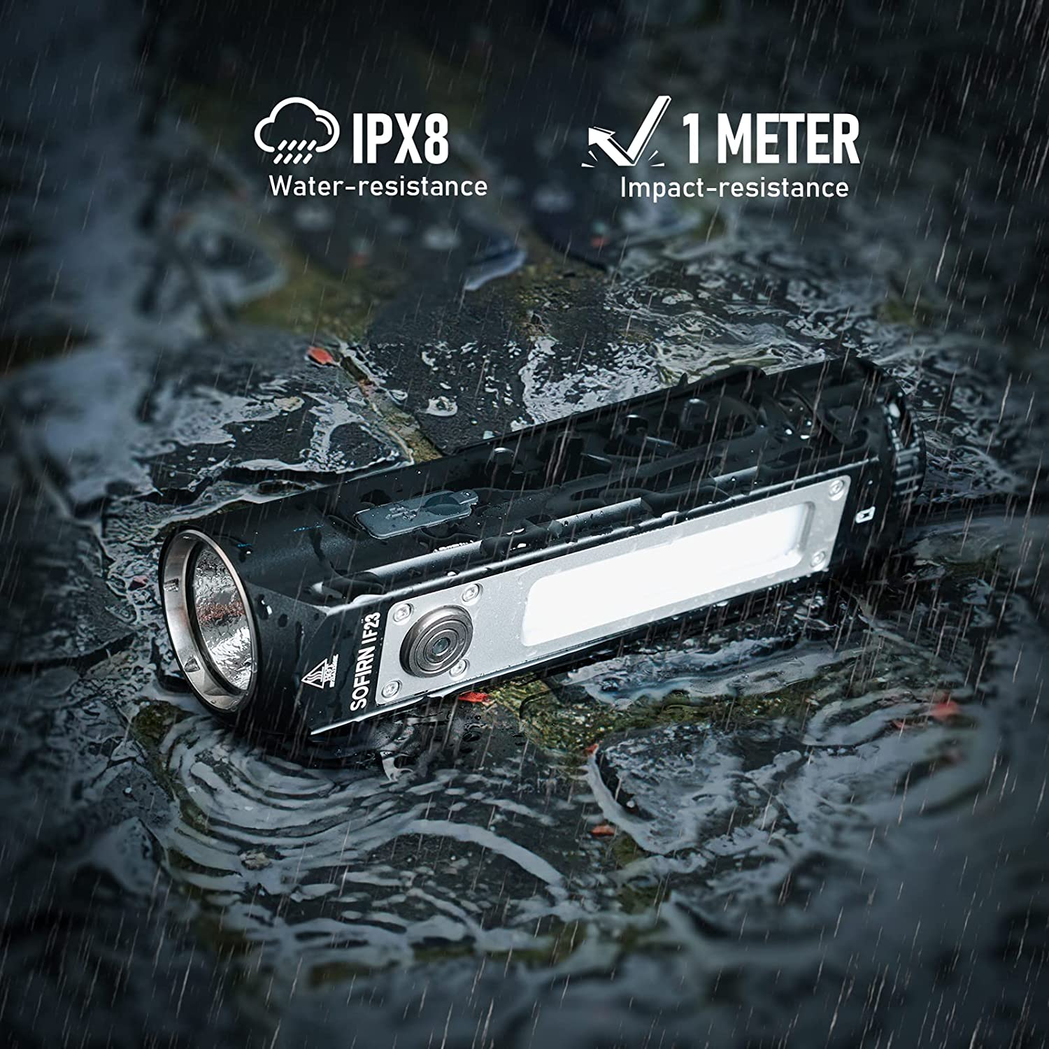 Sofirn IF23 LED Torch 4000 Lumens, Multi-Colour Powerful Rechargeable USB C Super Bright with 8 Brightness Modes for Camping Fishing Outdoor Search