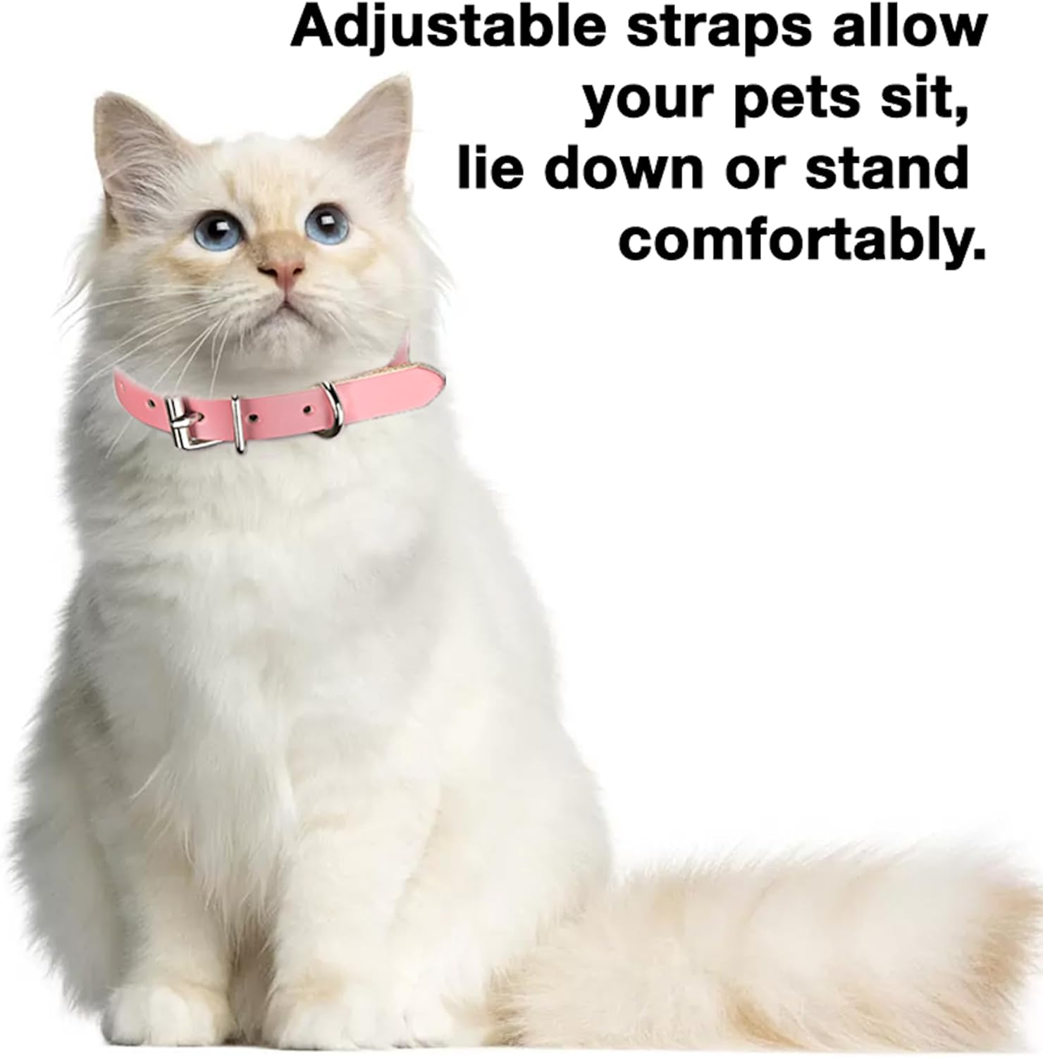 Genuine Leather Dog Collar, Classic Soft Padded Stylish Breathable Pet Collar for Small Medium Large Dogs, Cat, and Puppy (Pink) (S) image number 3