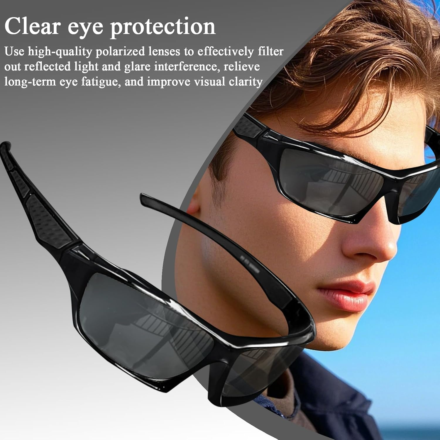 Mens Sun Glasses,Comprehensive Protection Sunglasses Polarized Glasses | Comfortable Fashion Shades Outdoor Sports Eyewear for Driving Fishing Running Cycling