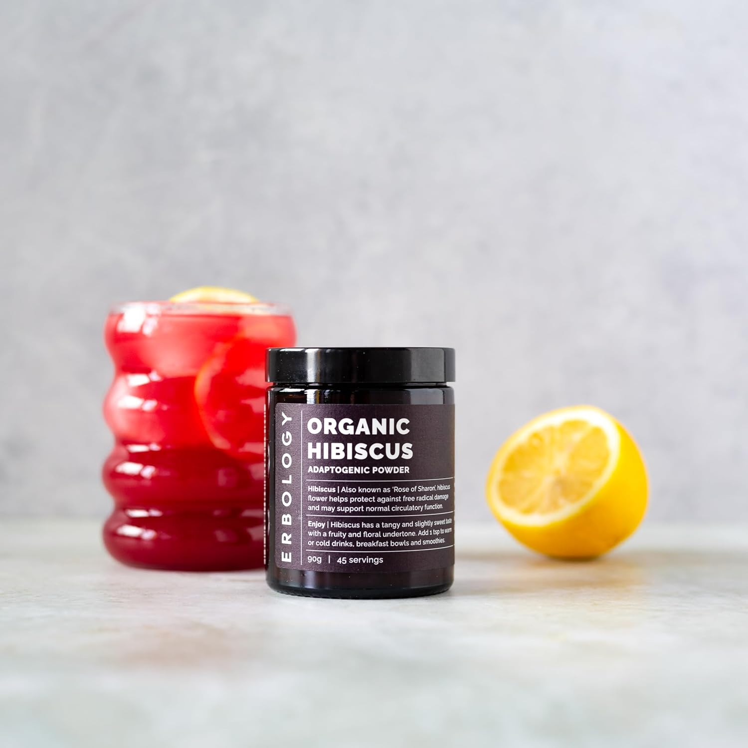 Erbology Organic Hibiscus Powder 90G - 45 Servings - Destress - Sustainably Sourced Straight from Farm in India - Small Batch - Vegan - Gmo-Free - Recyclable Glass Jar image number 4