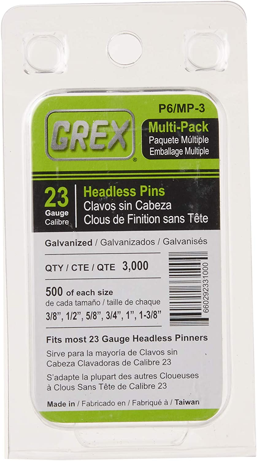 GREX P6/MP-3 23 Gauge Multi-Pack Headless Pins (3,000 per Box) image number 2
