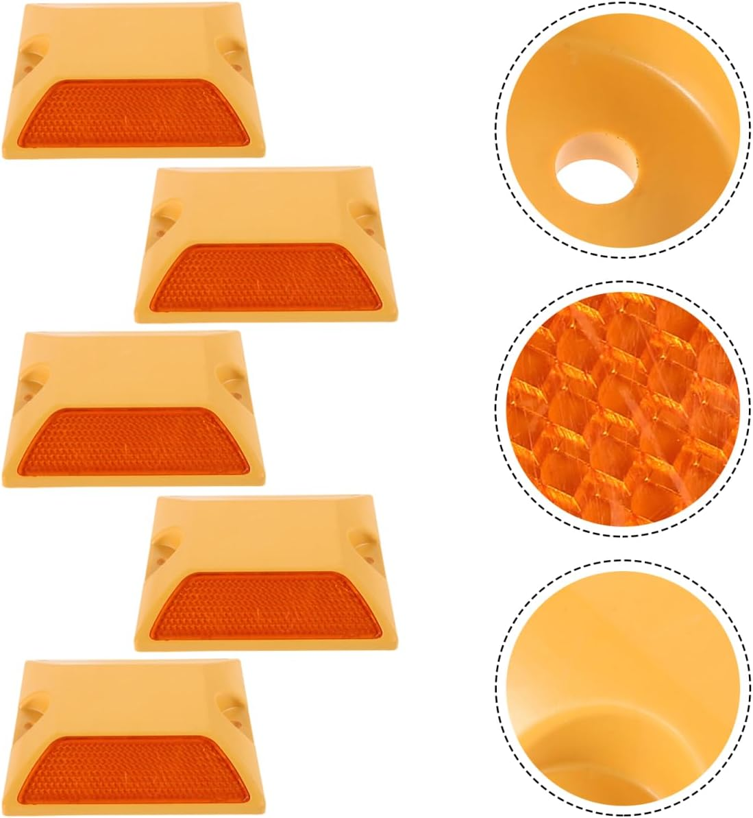 Tofficu 10Pcs Reflective Road Markers Plastic Driveway Markers Double-Sided Reflective Pavement for Traffic Safety and Speed Reduction in Parking Lots and Roads image number 4