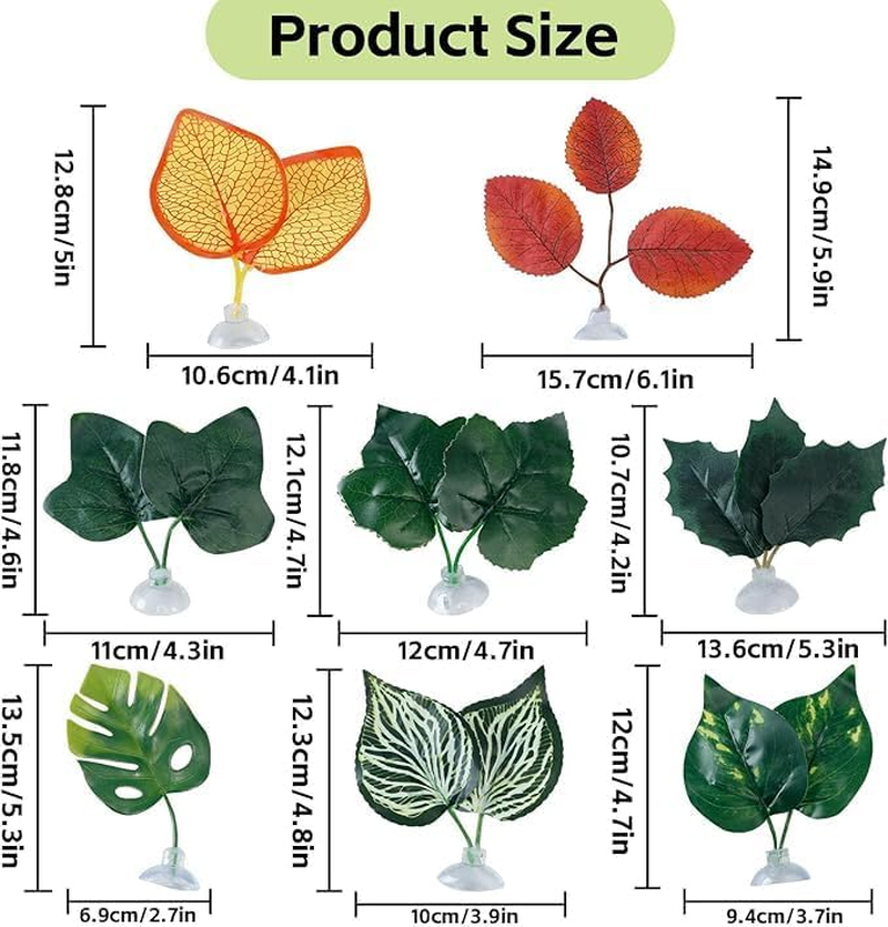 8 PCS Fish Tank Decoration Betta Bed Leaf Betta Fish Hammock Toys Double Leaf Betta Pad Artificial Aquatic Plants for Aquarium Decoration Plastic Plant for Betta Habitat image number 3