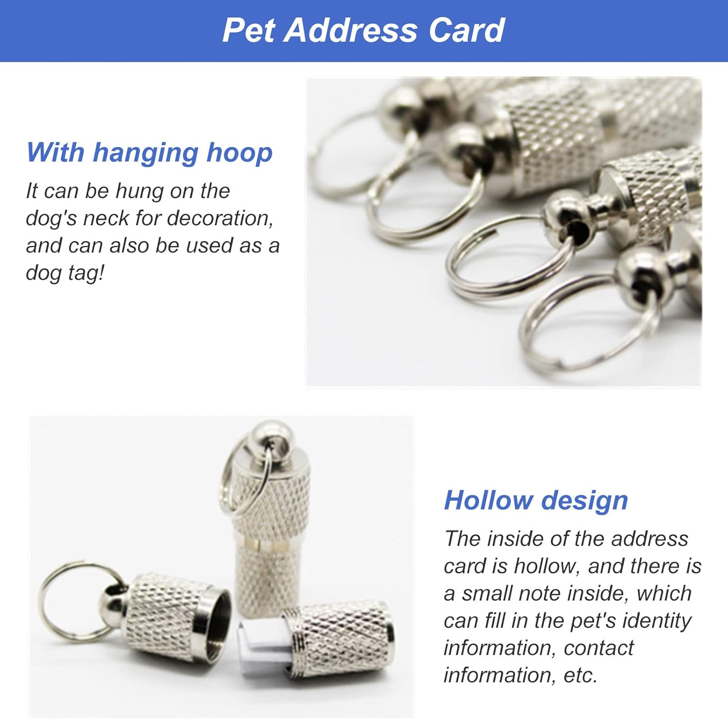 Cat Collar, Address Tag, Dog Cats, Adjustable Collar, Reflective Cat Collar with Bell and Safety Clasp, Pet ID Tags (Blue, Purple) image number 5