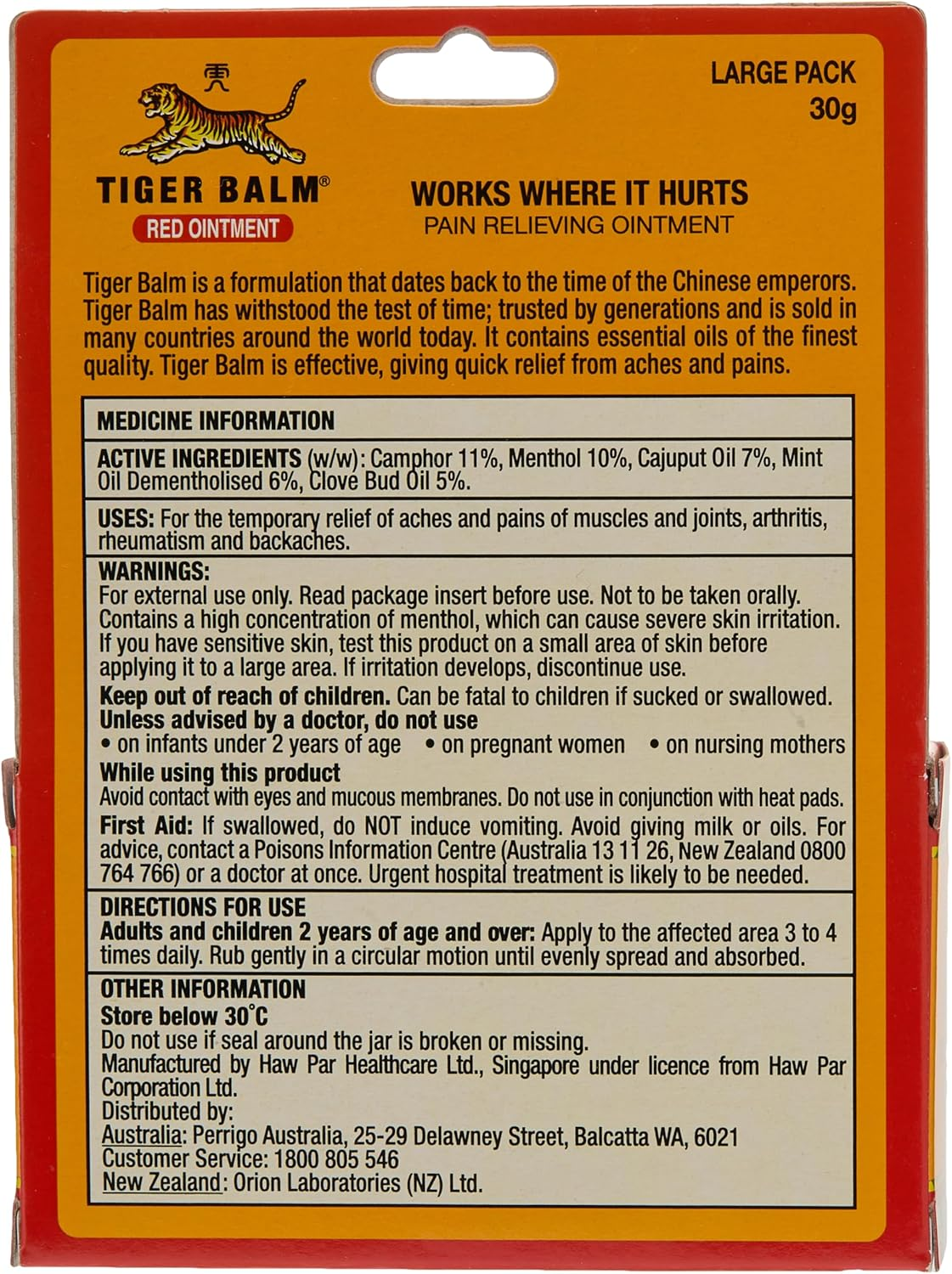 Tiger Balm Red Ointment 30 G image number 1